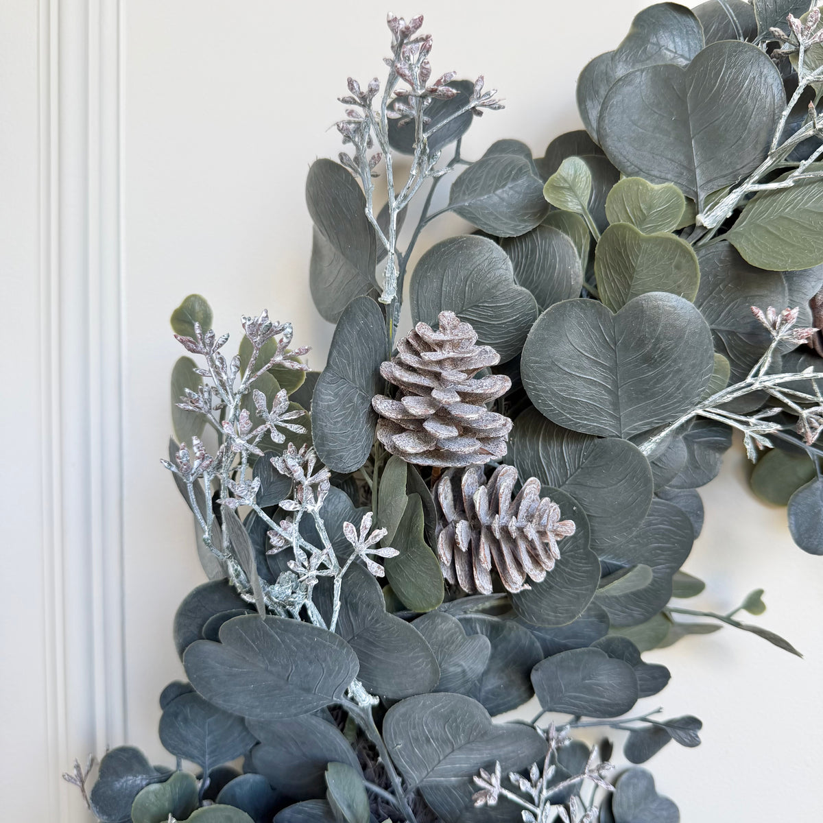 Artificial Large Silver Eucalyptus & Berry Wreath