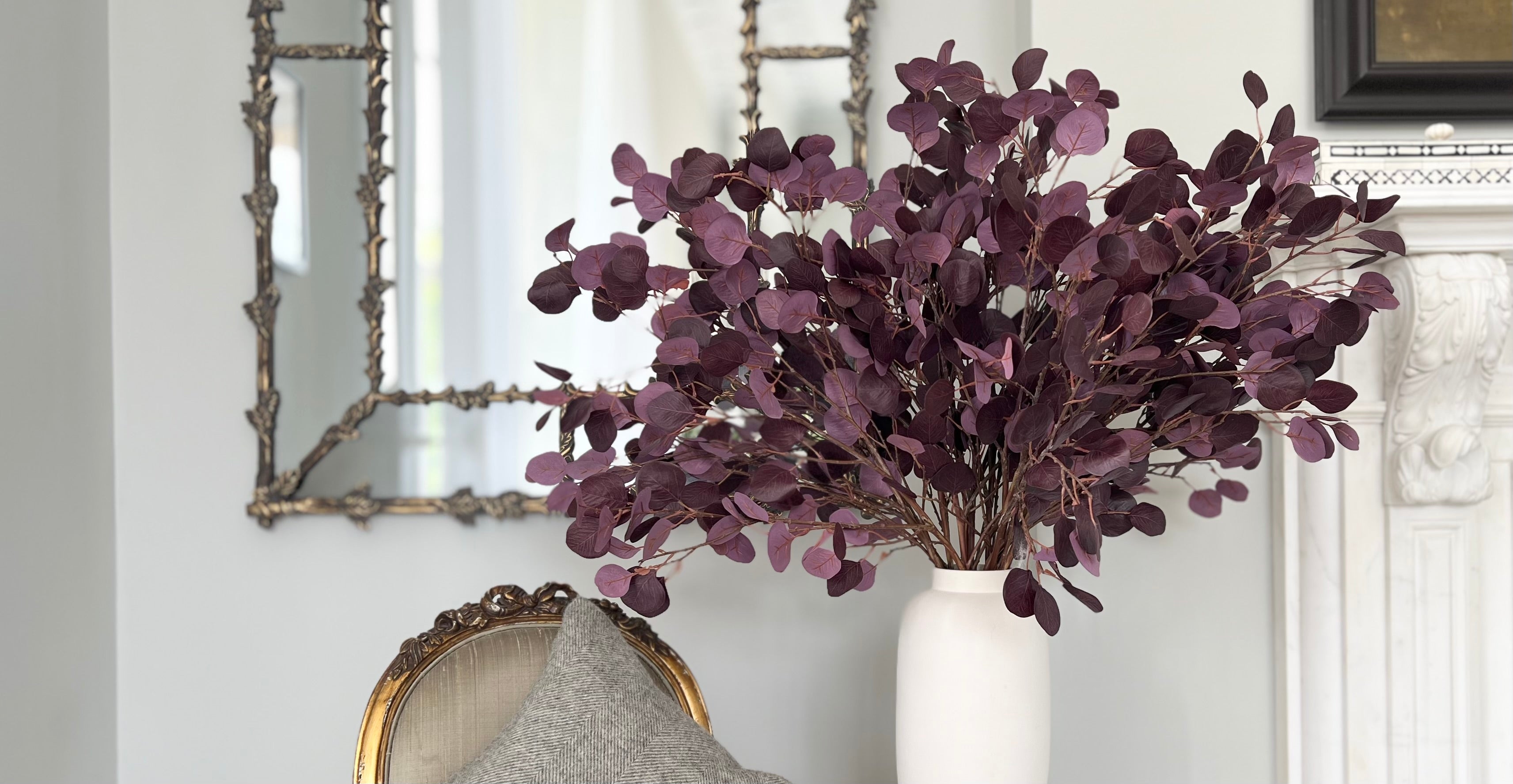 Luxury Lifelike Realistic Artificial Fabric Silk Luxury Flower Burgundy Leaf Branch ABX9637RD Autumn Stem with Foliage in Kingham Vase ABP04B3 Buy Online from The Faux Flower Company