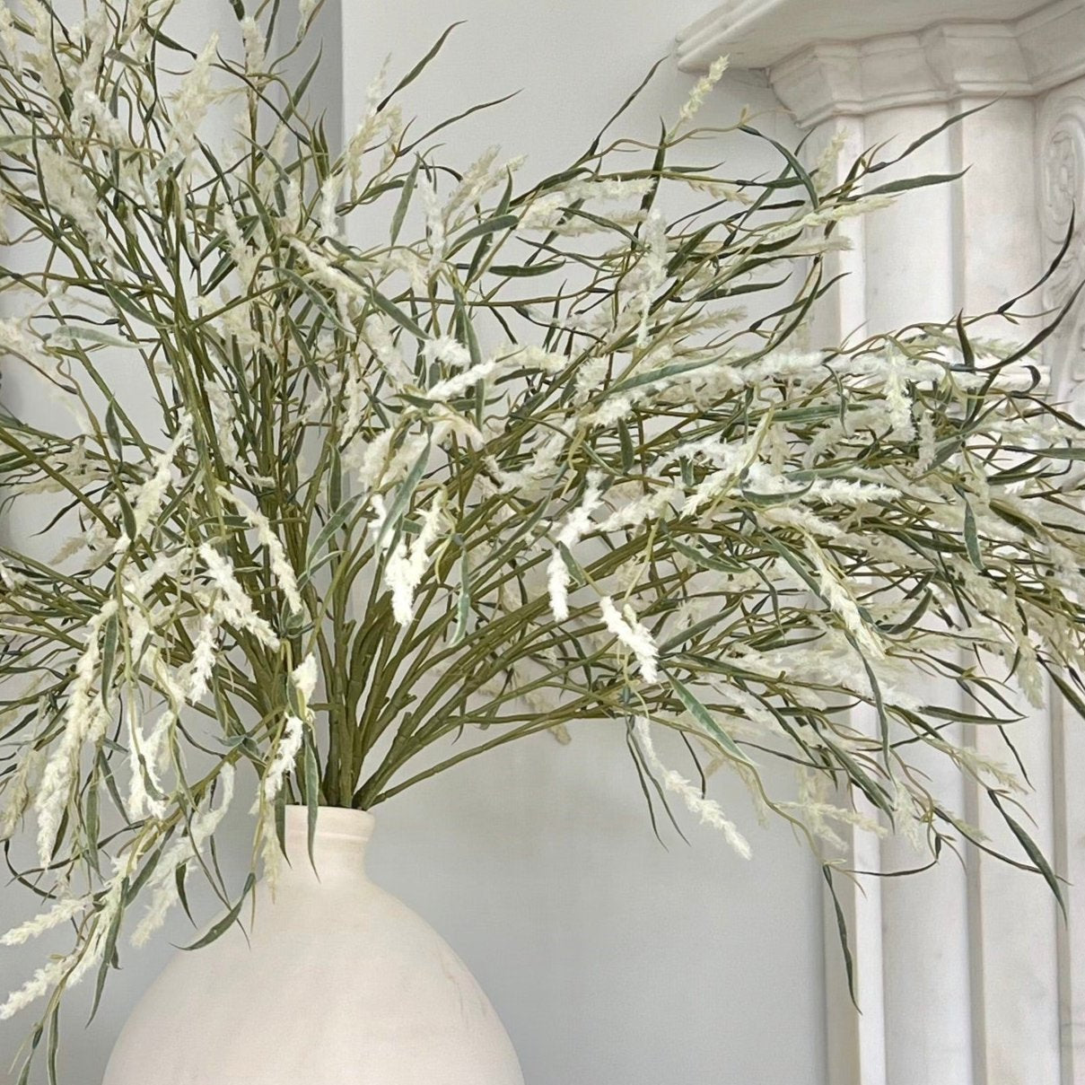 Luxury Lifelike Realistic Artificial Fabric Silk Luxury Flower Green Foxtail Grass ABZ5020GR Autumn Stem with Foliage in Burford Vase ABP1747 Buy Online from The Faux Flower Company