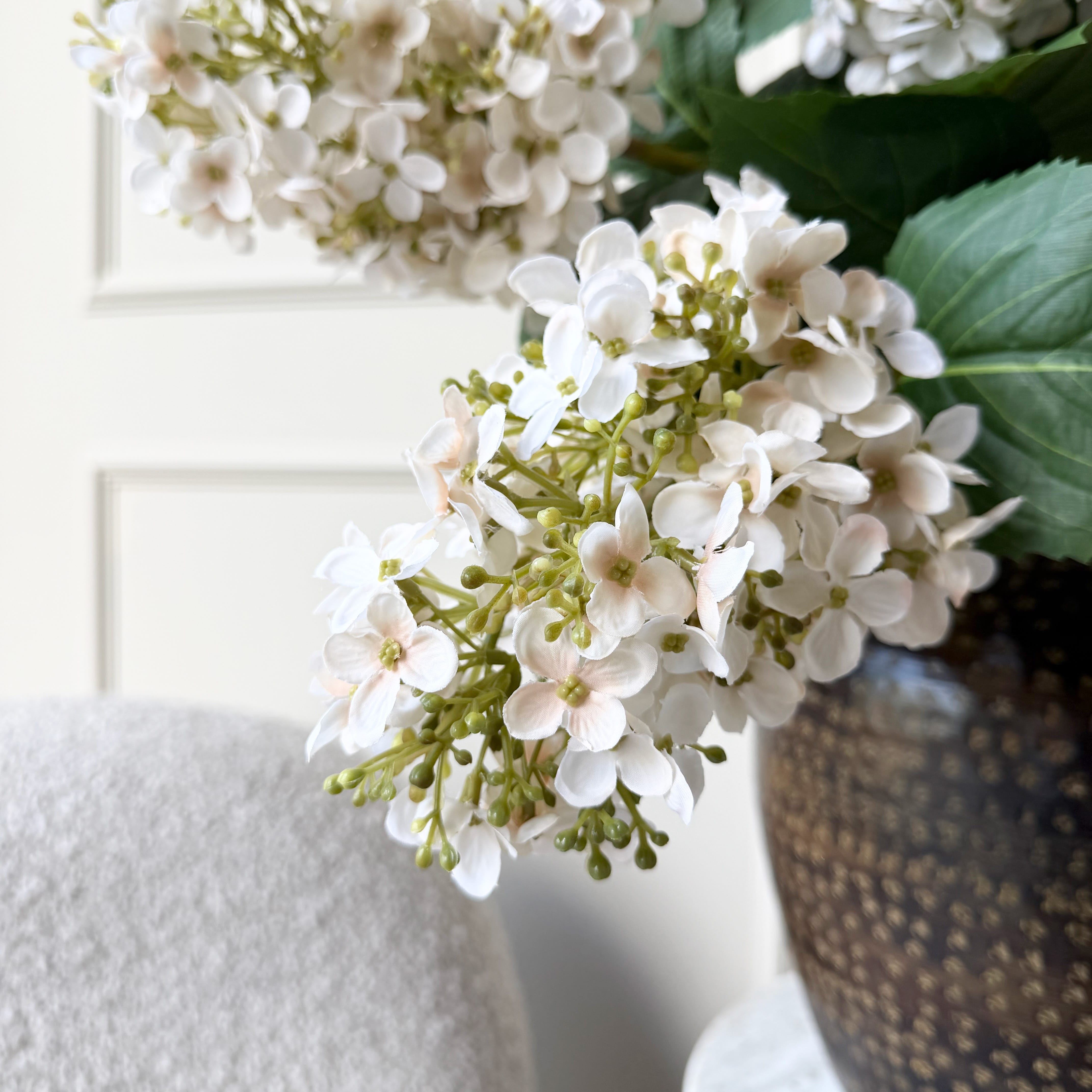 Realistic Artificial Beige Paniculata Hydrangea ABX5004BE by The Faux Flower Company