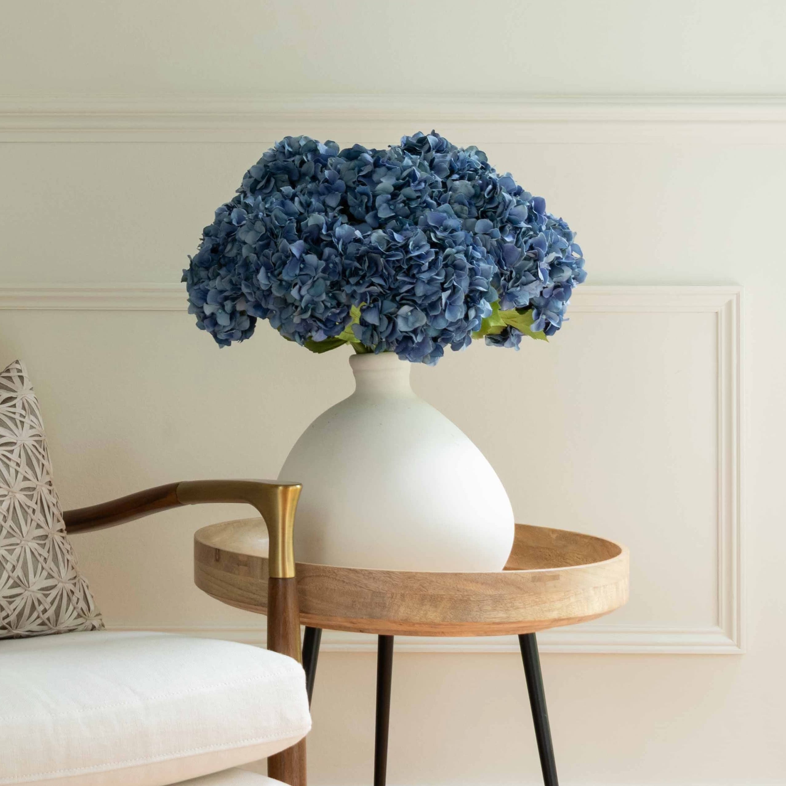 Realistic Artificial Blue Dried Hydrangea ABY5070BL by The Faux Flower Company