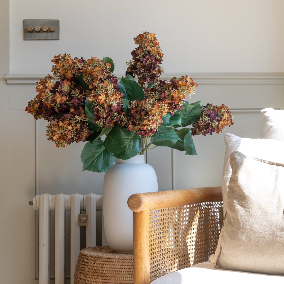 Realistic Artificial Brown Paniculata Hydrangea ABX5004BR by The Faux Flower Company