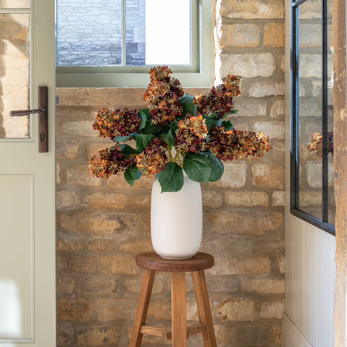 Realistic Artificial Brown Paniculata Hydrangea ABX5004BR by The Faux Flower Company