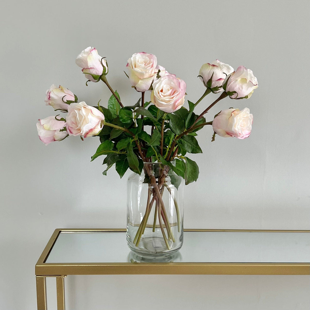 Realistic Artificial Blush Pink Rose Bud ABY3106PK by The Faux Flower Company