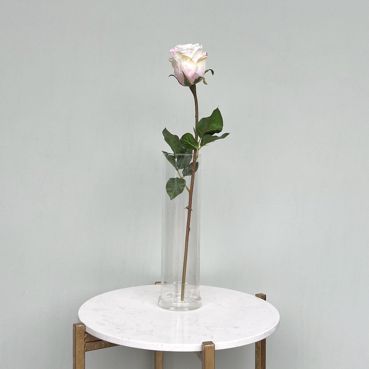 Realistic Artificial Blush Pink Rose Bud ABY3106PK by The Faux Flower Company