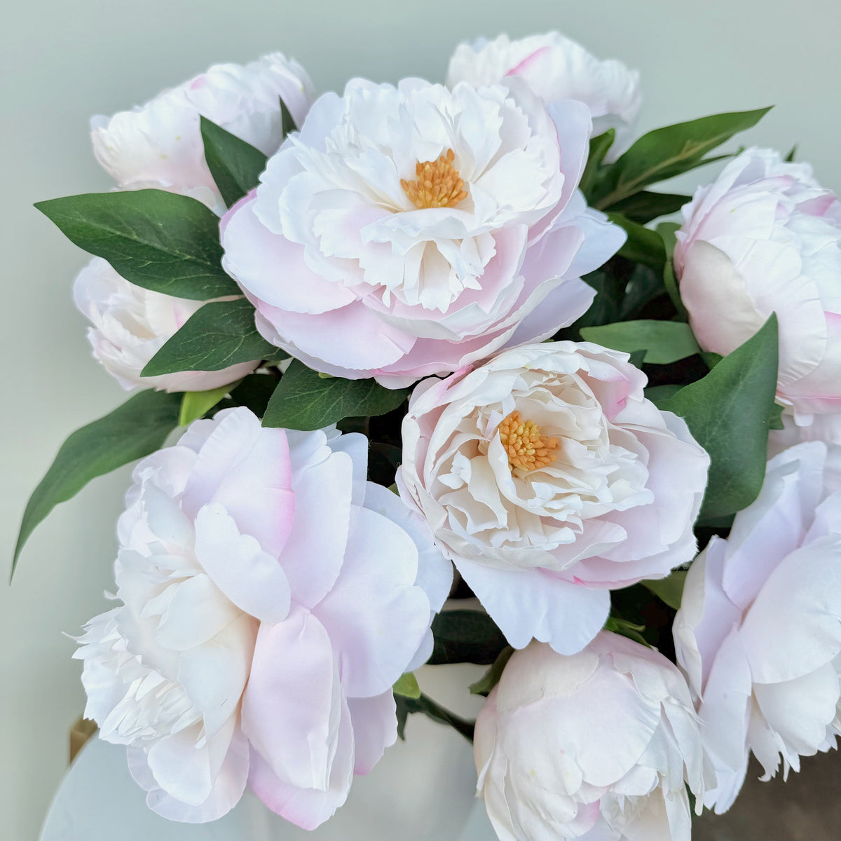 Realistic Artificial Blush Pink Two Bloom Real Touch Peony ABZ9148LPK by The Faux Flower Company