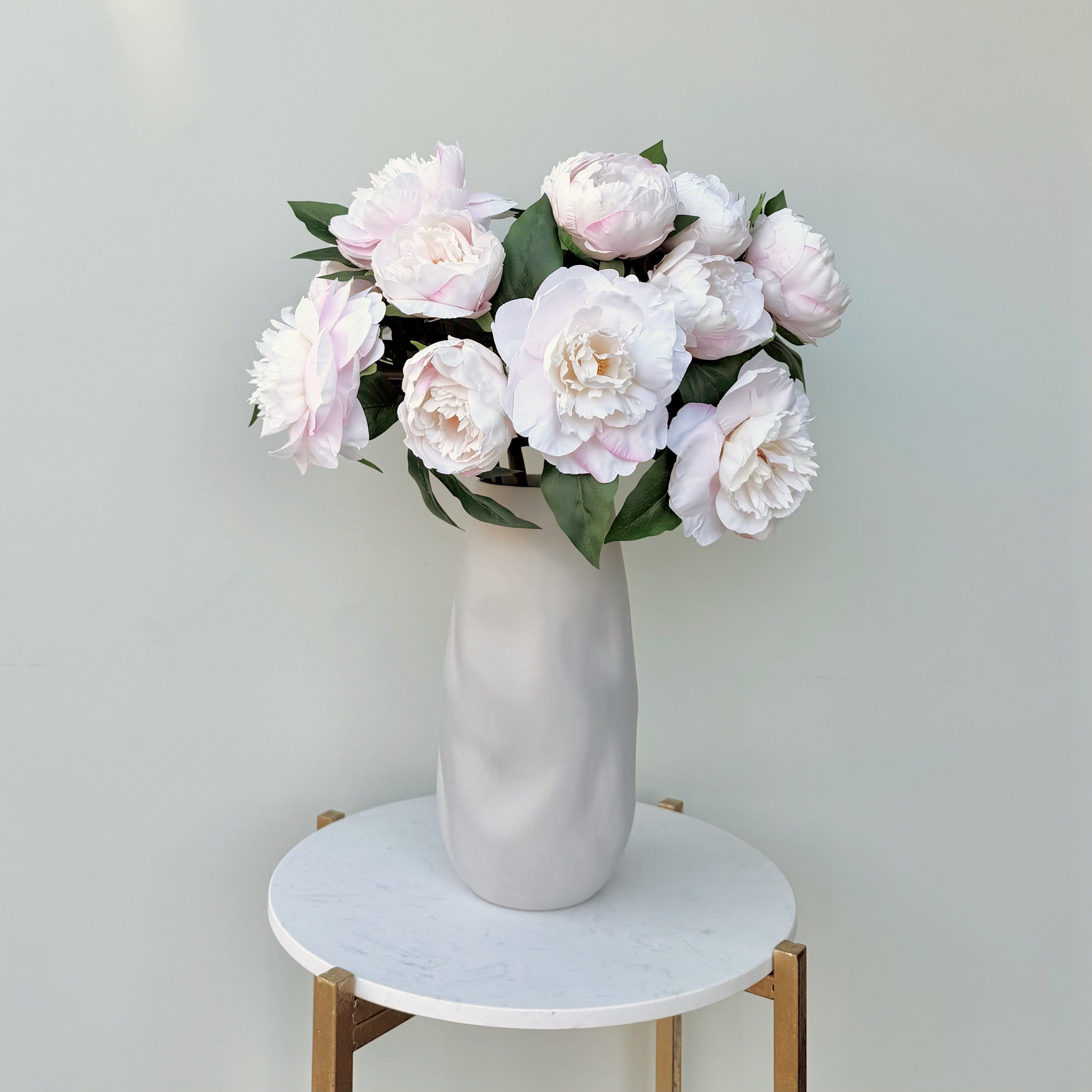 Realistic Artificial Blush Pink Two Bloom Real Touch Peony ABZ9148LPK by The Faux Flower Company