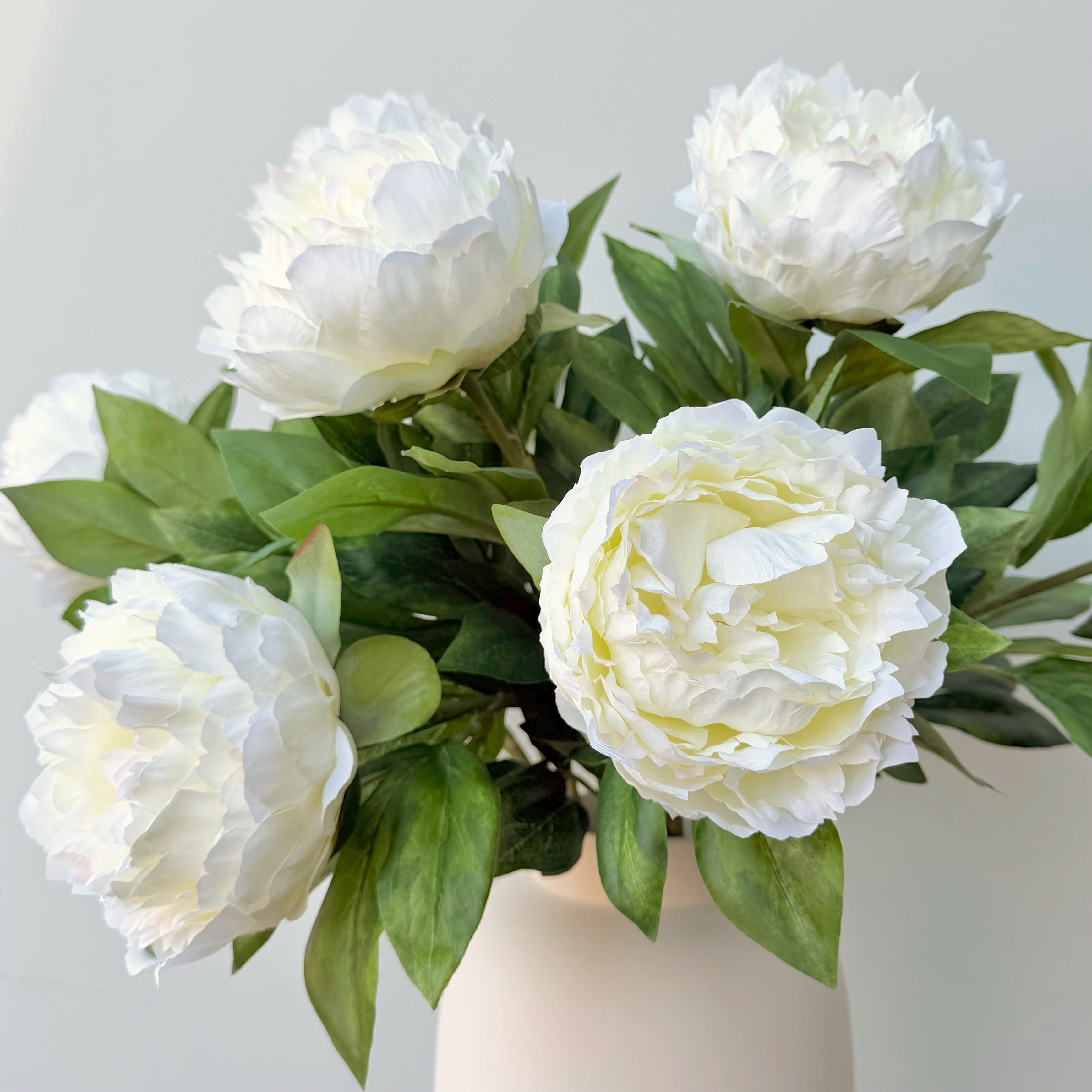 Realistic Artificial Cream Tall Peony ABZ1088CR by The Faux Flower Company