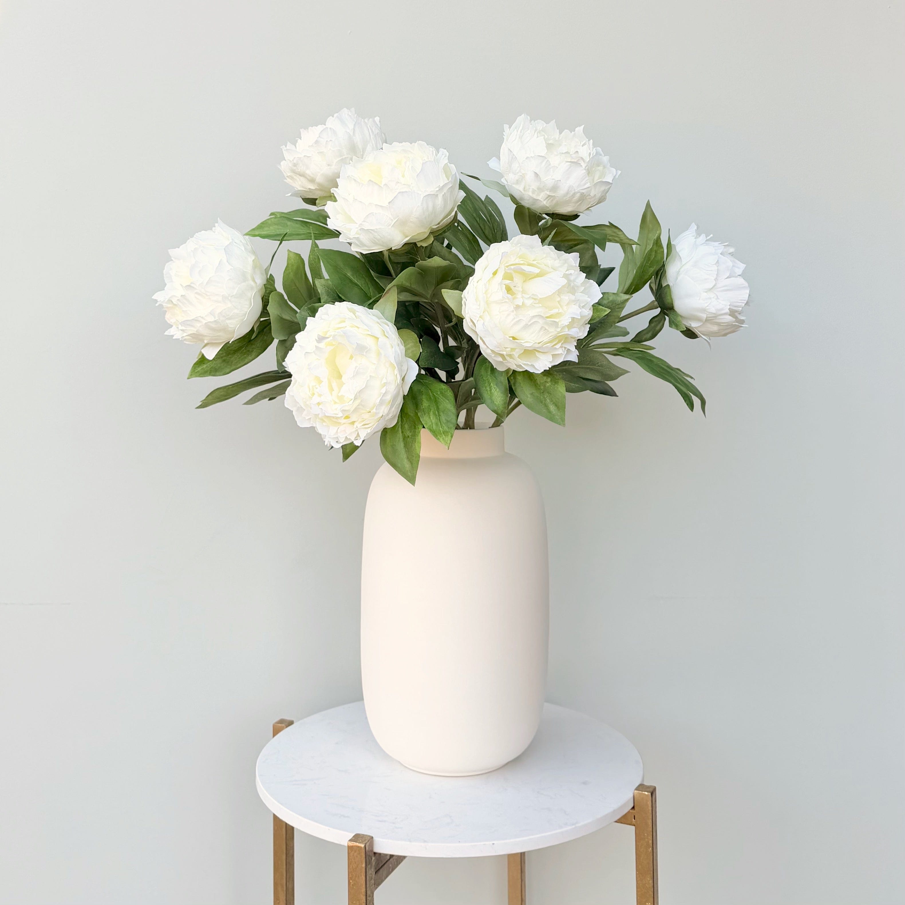 Realistic Artificial Cream Tall Peony ABZ1088CR by The Faux Flower Company