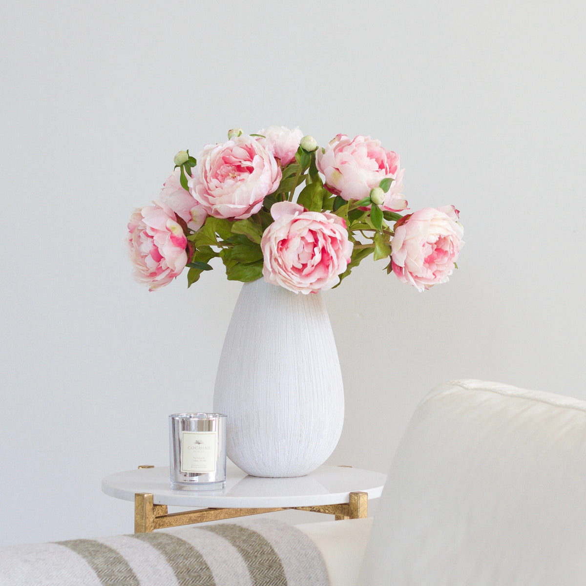 Realistic Artificial Pink Classic Peony ABY6043PK by The Faux Flower Company