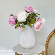 Realistic Artificial Pink & White Peony Arrangement MIXED PEONY AR/P by The Faux Flower Company