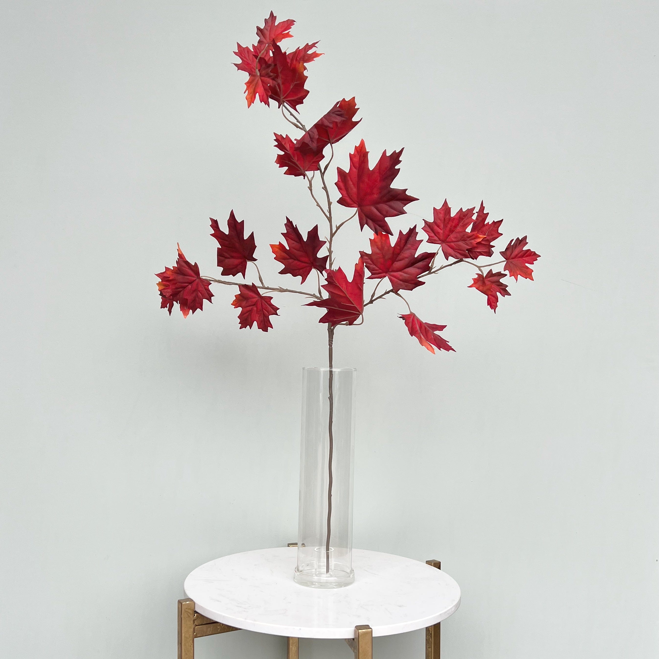 Artificial Red Maple Leaves Stem