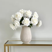 Realistic Artificial White Tea Rose ABY5155WH by The Faux Flower Company