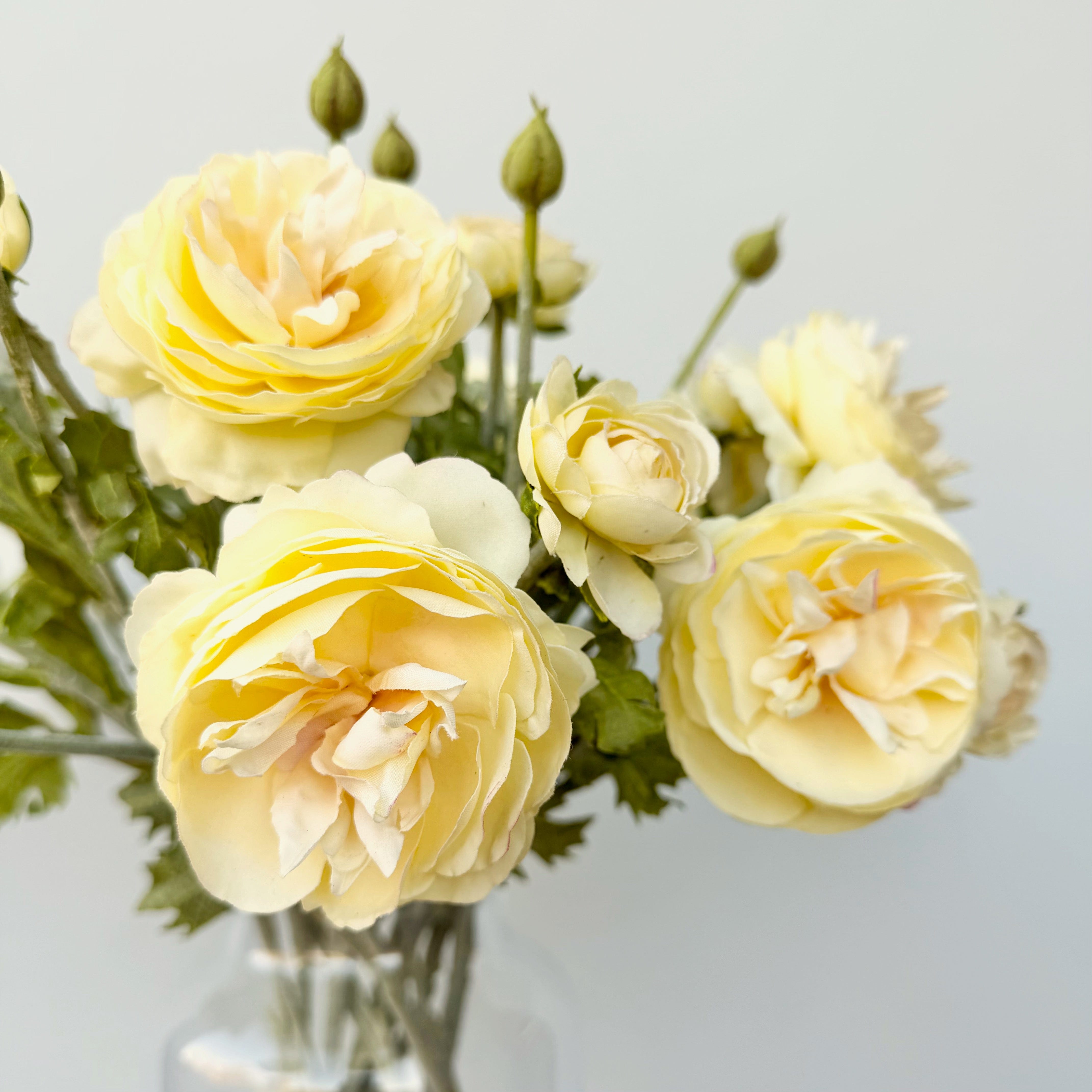Artificial flowers luxury lifelike faux Artificial Yellow Ranunculus realistic silk  single stems buy online from The Faux Flower Company ABY3172YL