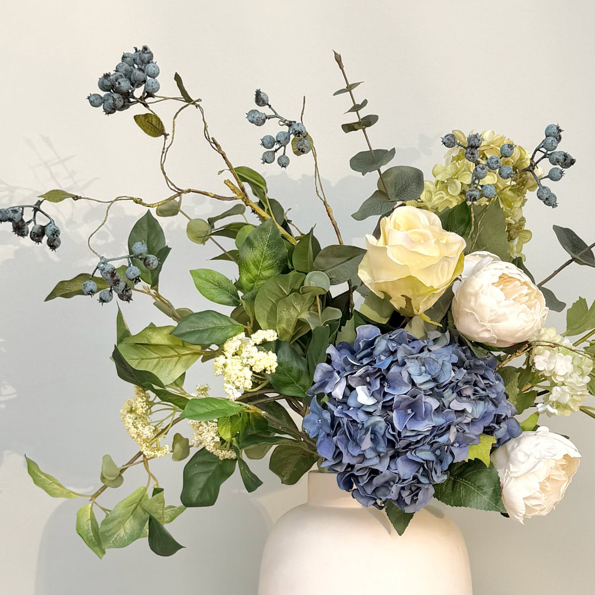 Realistic Born In September: Sapphire Flower Bouquet & Vase SEPTEMBER BQ + ABP04B3 by The Faux Flower Company