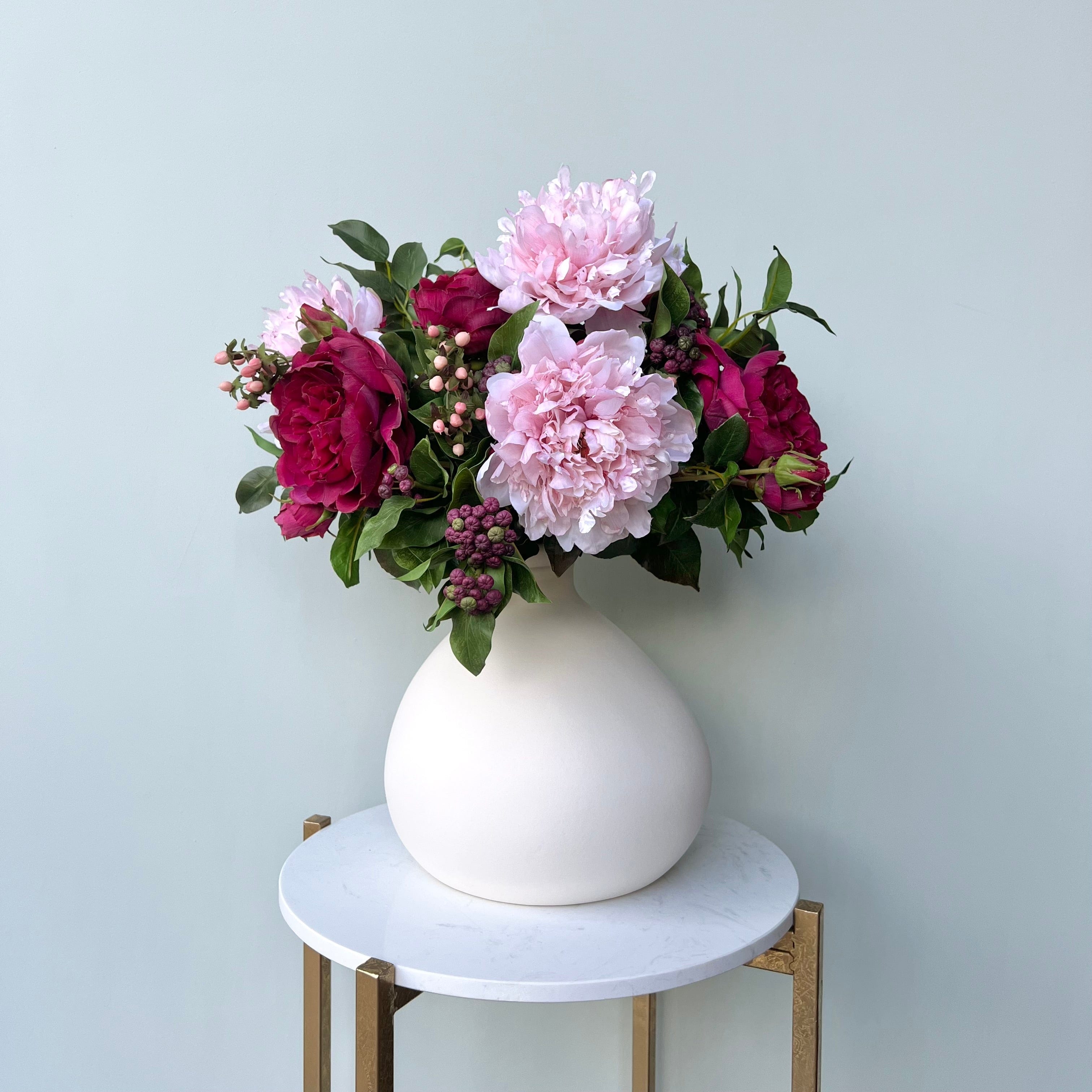 Artificial flowers luxury lifelike faux Burgundy & Blush Artificial Flower Arrangement realistic silk  buy online from The Faux Flower Company BURGUNDY BLUSH AR