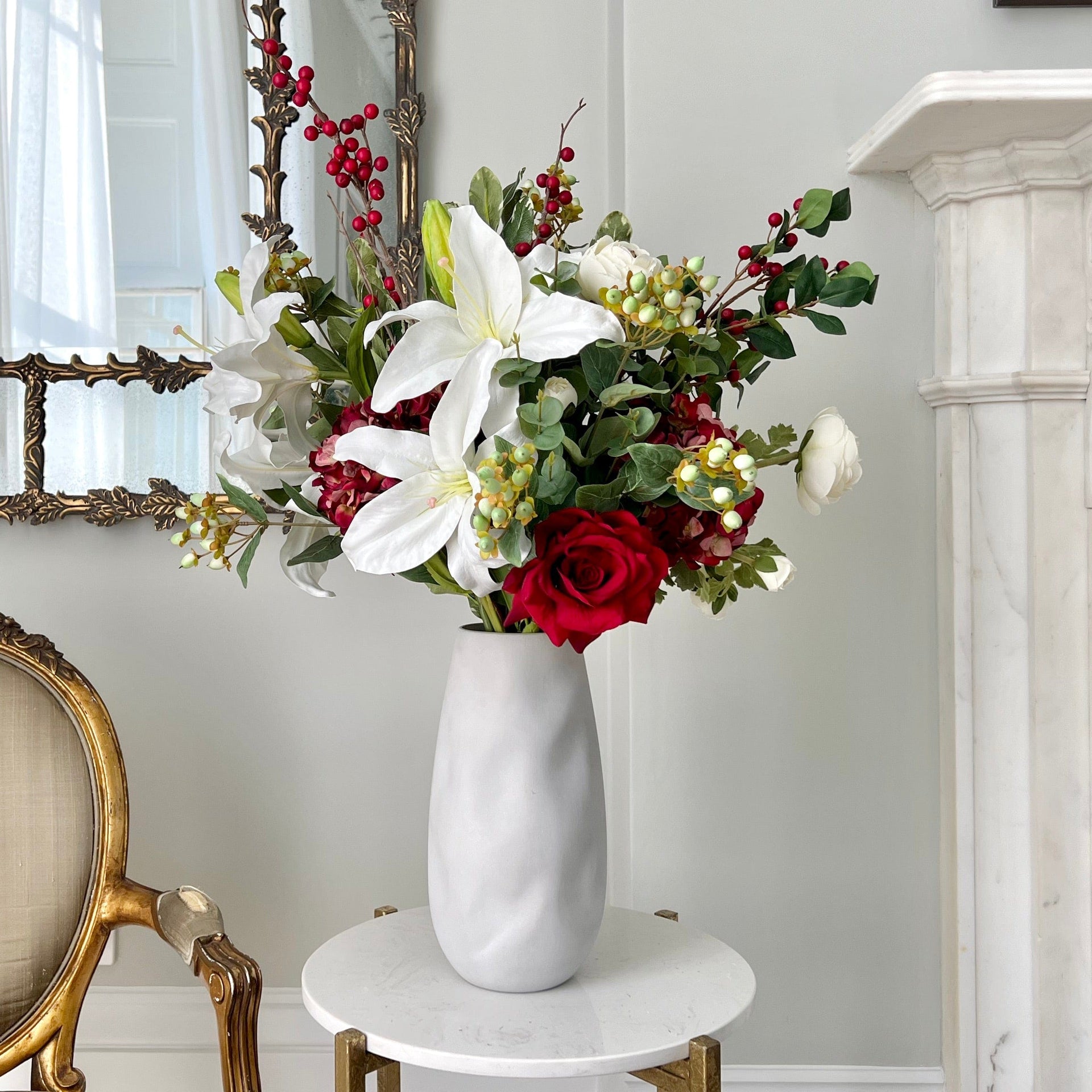 Briful 8in Magnolias Christmas Flowers Glittering Magnolia Flowers Artificial 6Pcs