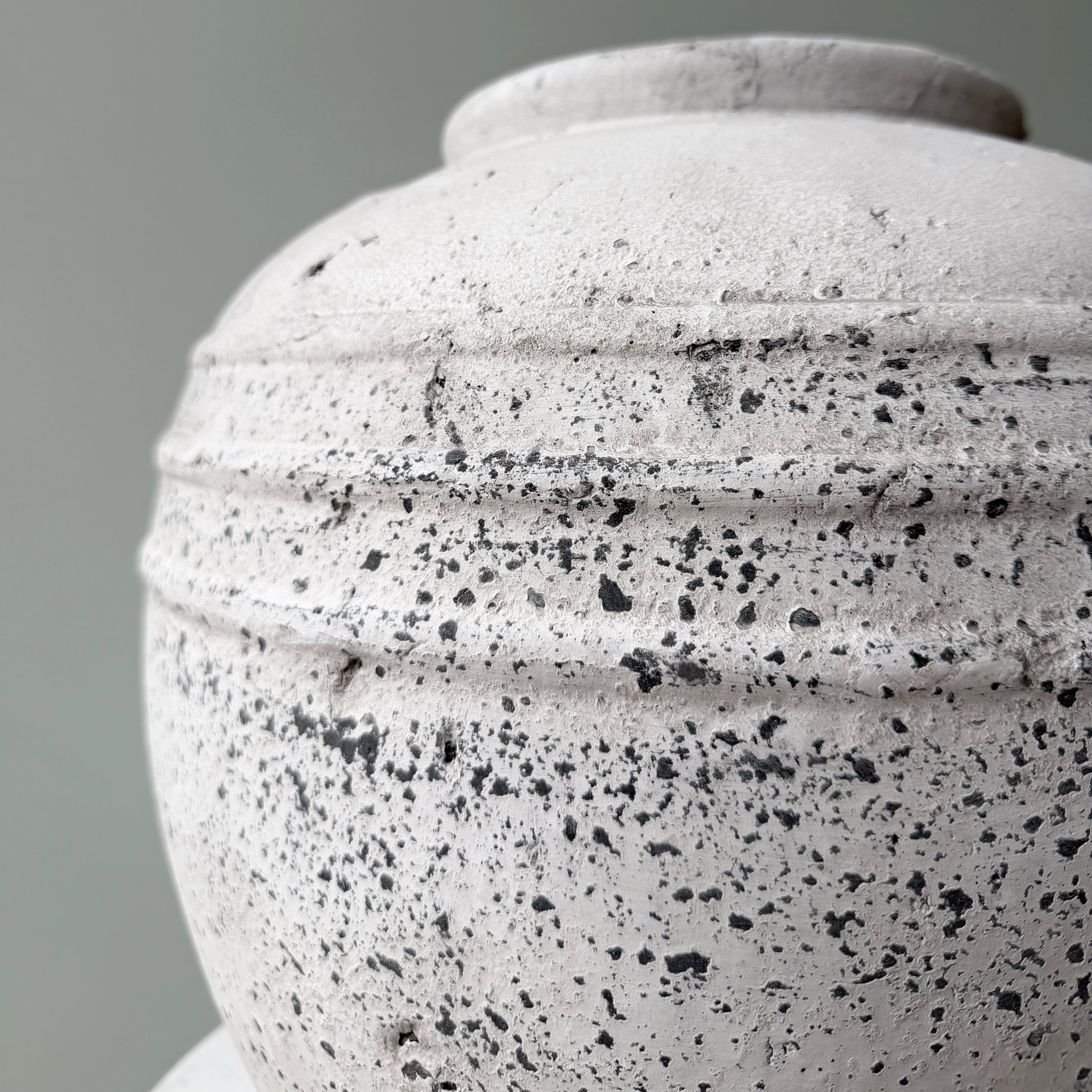 Artificial flowers luxury lifelike faux Large Pale Grey Distressed Stone Vase realistic silk  buy online from The Faux Flower Company AHCH-1600