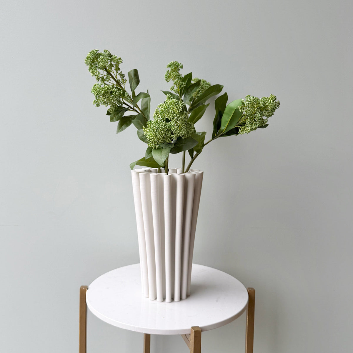 Realistic White 3D Printed Vase AHCH-0100 by The Faux Flower Company