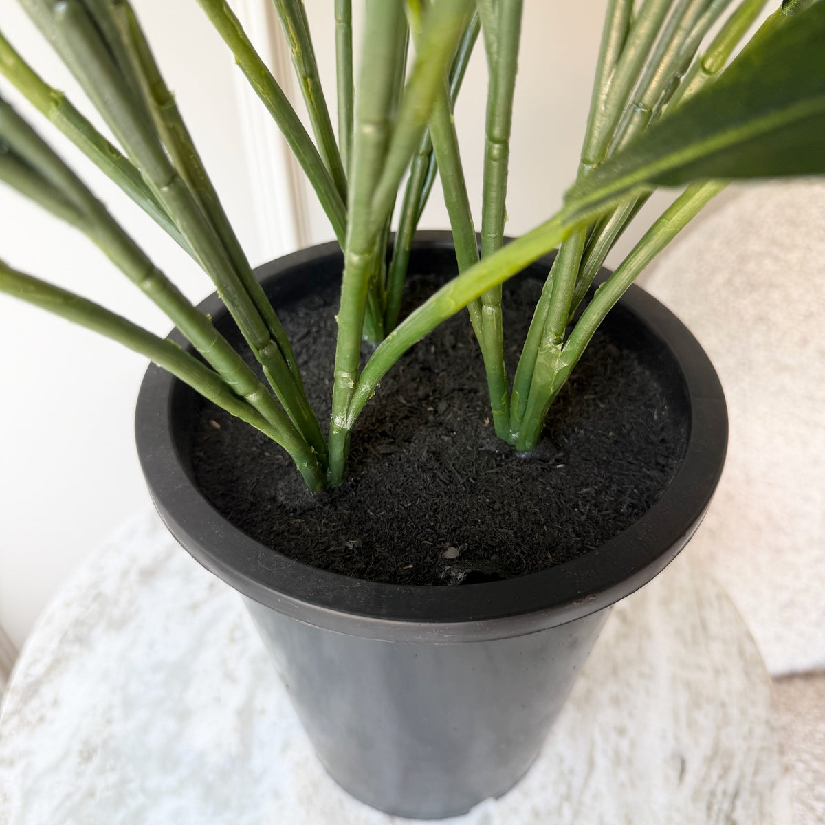 Realistic Artificial Large Aspidistra Plant in Black Plastic Pot AHCH-2367 by The Faux Flower Company