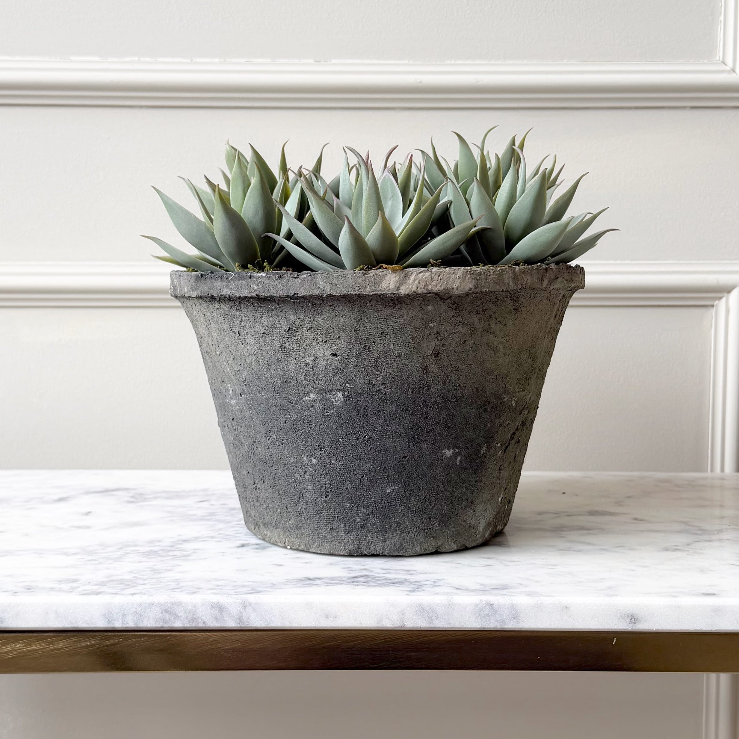 Artificial Large Succulents in Rustic Grey Pot