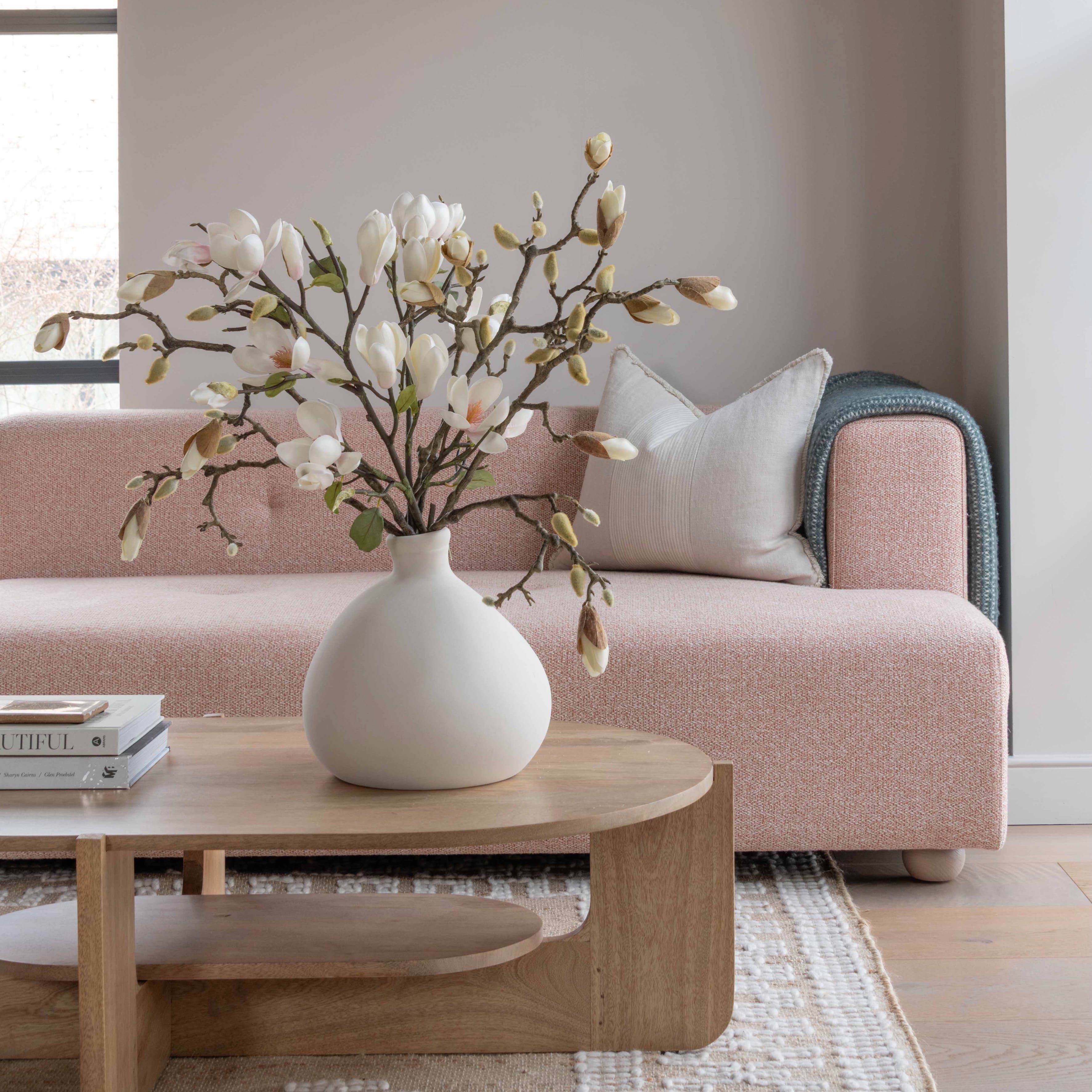 Realistic Artificial Mixed Magnolia Arrangement by The Faux Flower Company