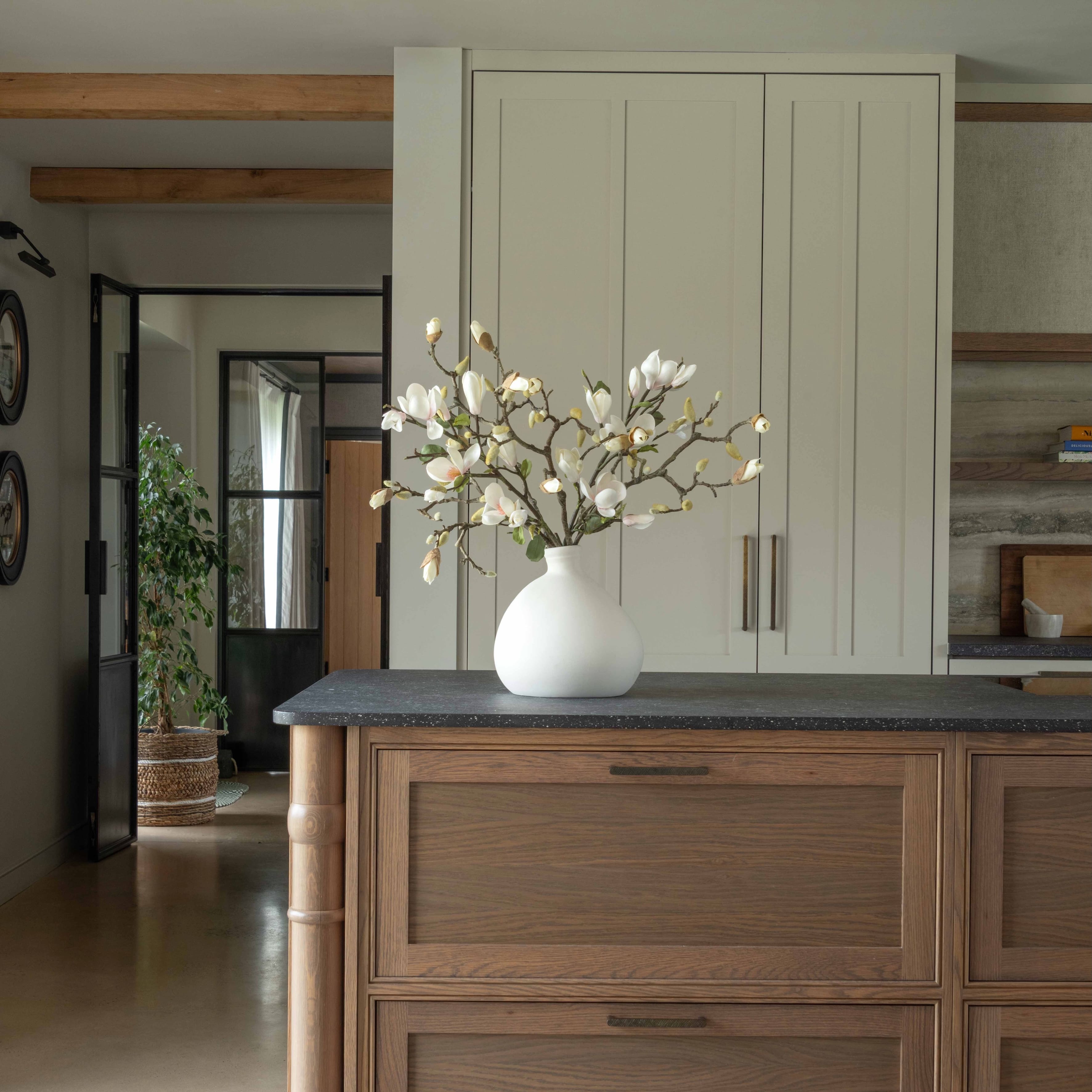 Realistic Artificial Mixed Magnolia Arrangement by The Faux Flower Company