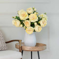 Realistic Artificial Pale Yellow English Rose ABY5013LY by The Faux Flower Company