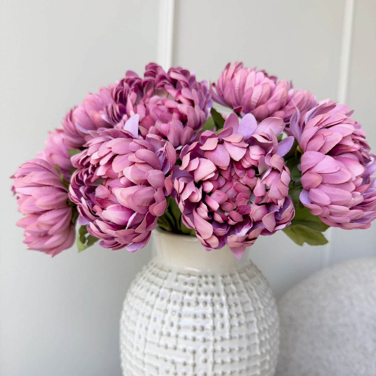 Realistic Artificial Pink Real Touch Chrysanthemum ABZ0266PU by The Faux Flower Company