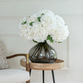 Realistic Artificial White Hydrangea by The Faux Flower Company