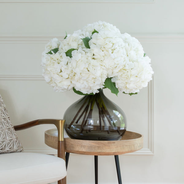 Realistic Artificial White Hydrangea by The Faux Flower Company