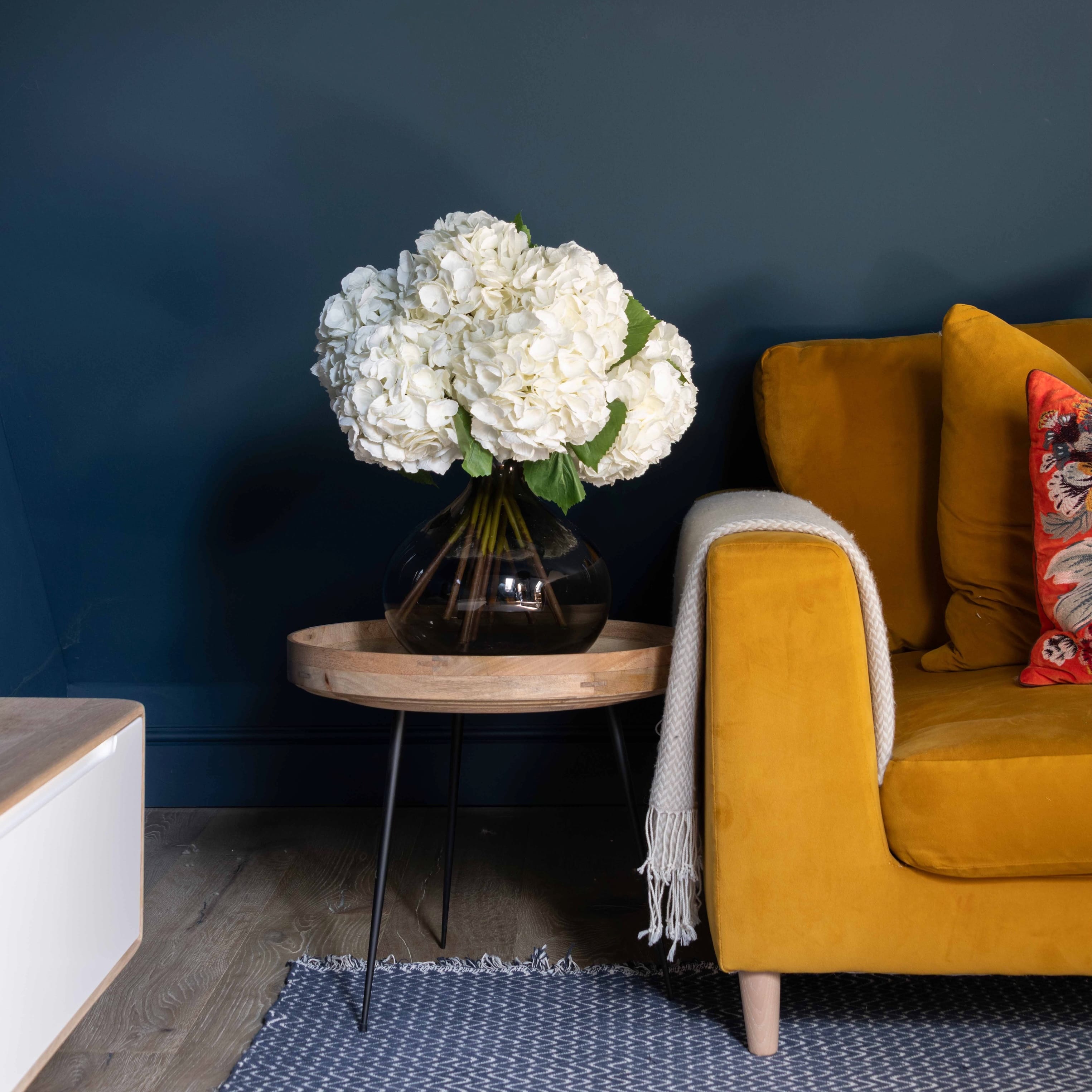 Realistic Artificial White Hydrangea by The Faux Flower Company