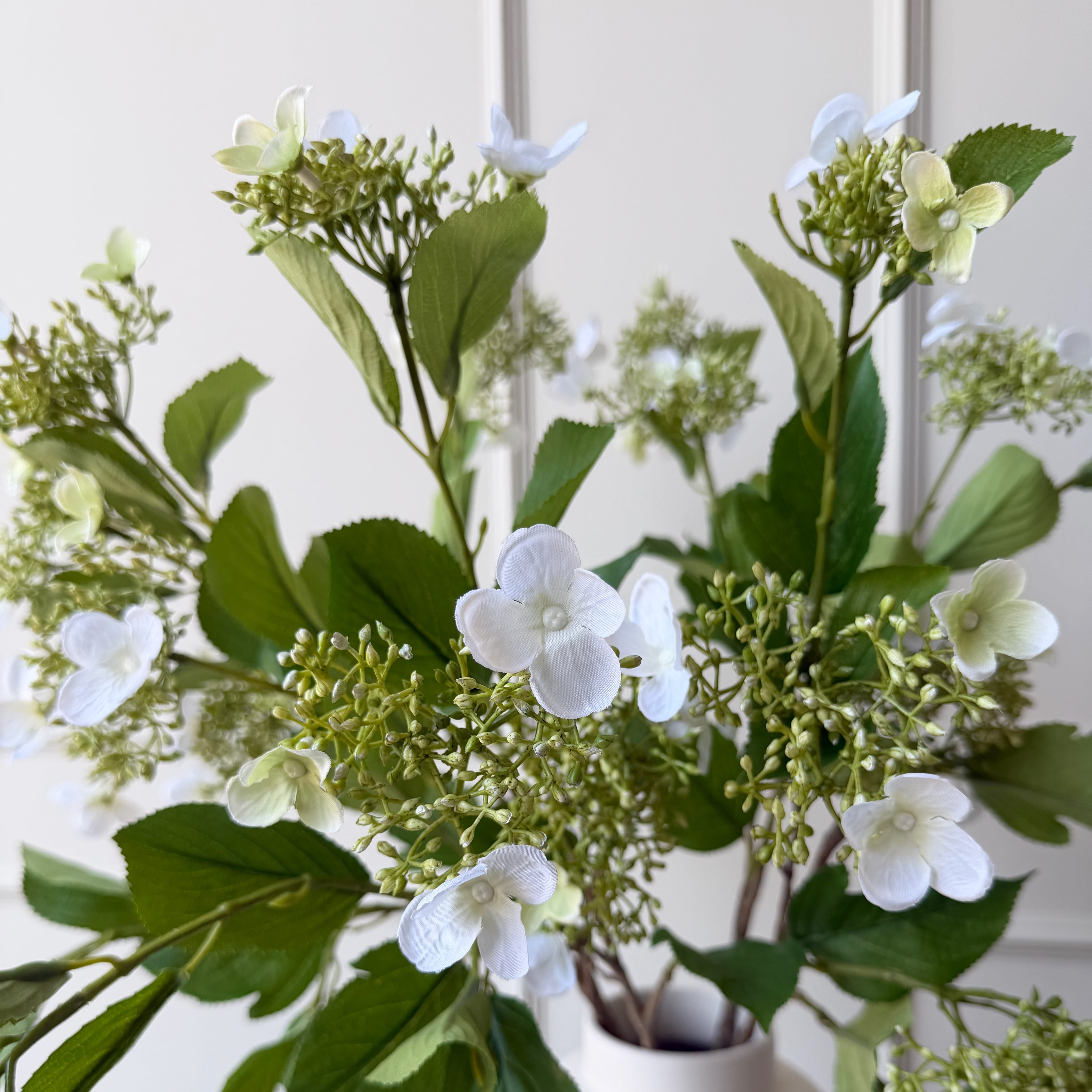 Realistic Artificial White Viburnum Spray With Seeds AHCH-2193 by The Faux Flower Company