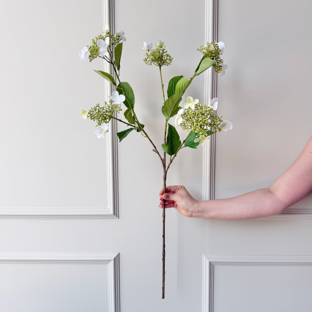 Realistic Artificial White Viburnum Spray With Seeds AHCH-2193 by The Faux Flower Company