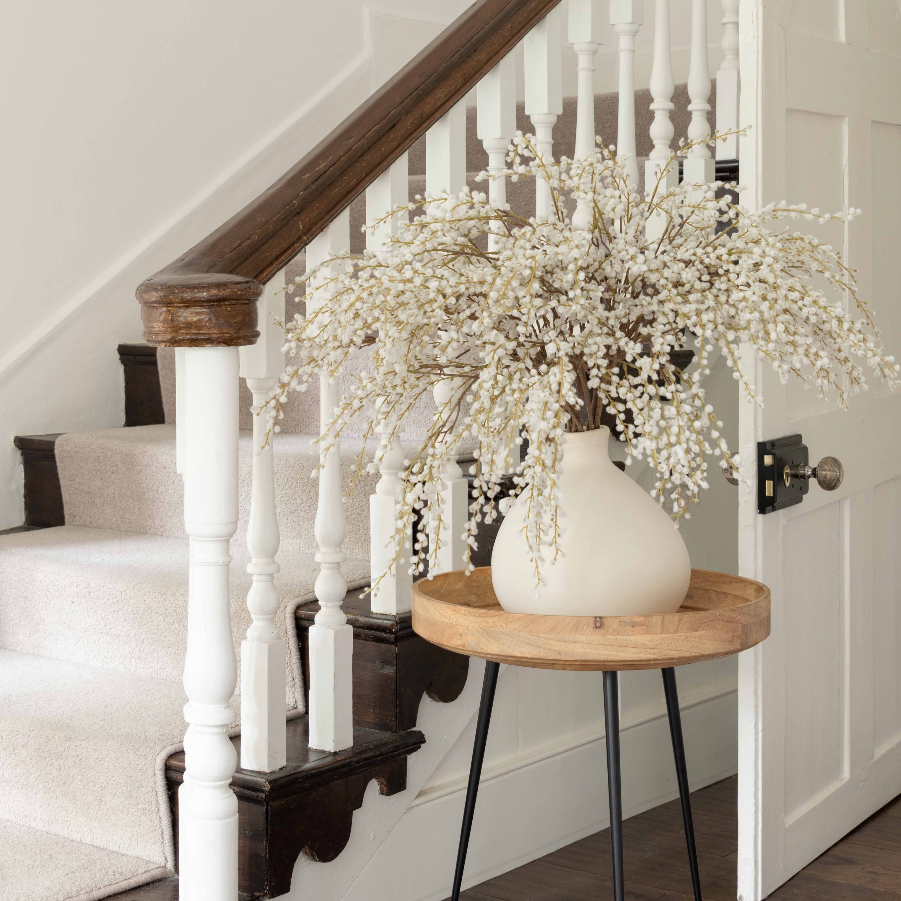 Realistic Artificial White Willow Spray ABZ1504WH by The Faux Flower Company