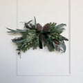 Realistic Artificial Woodland Pine Swag With Green Velvet Bow AHCH-0327 by The Faux Flower Company