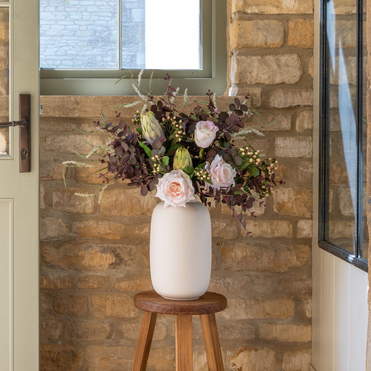 Realistic Autumn Plum Artificial Flower Arrangement by The Faux Flower Company