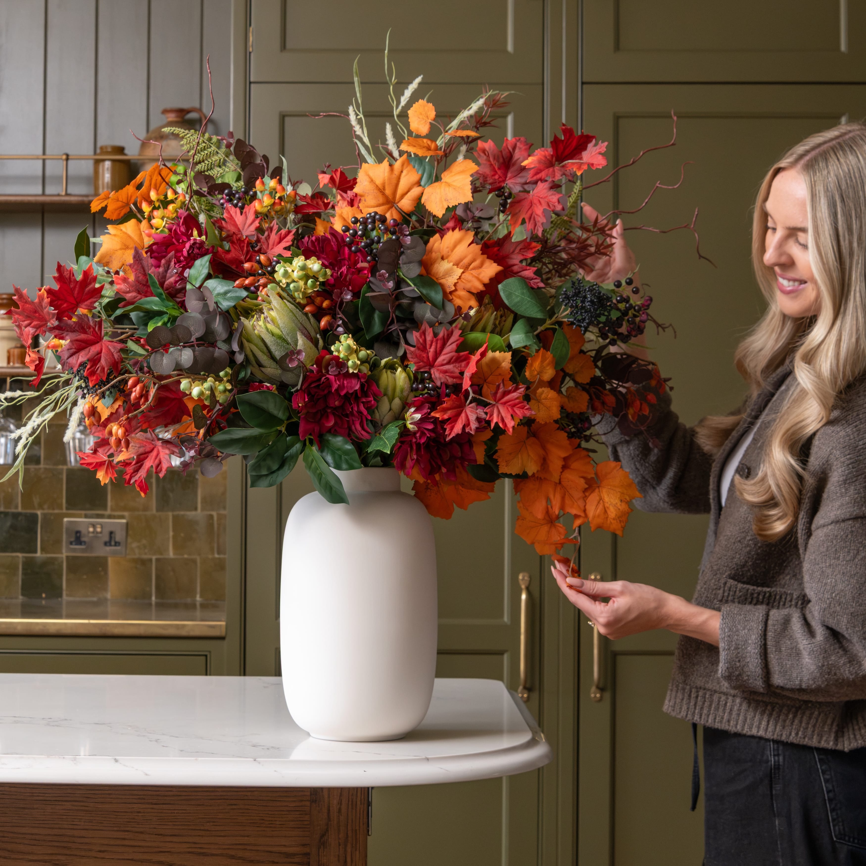 Realistic Autumn Splendour Artificial Flower Arrangement by The Faux Flower Company