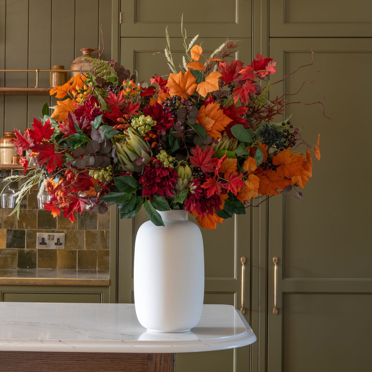 Realistic Autumn Splendour Artificial Flower Arrangement by The Faux Flower Company