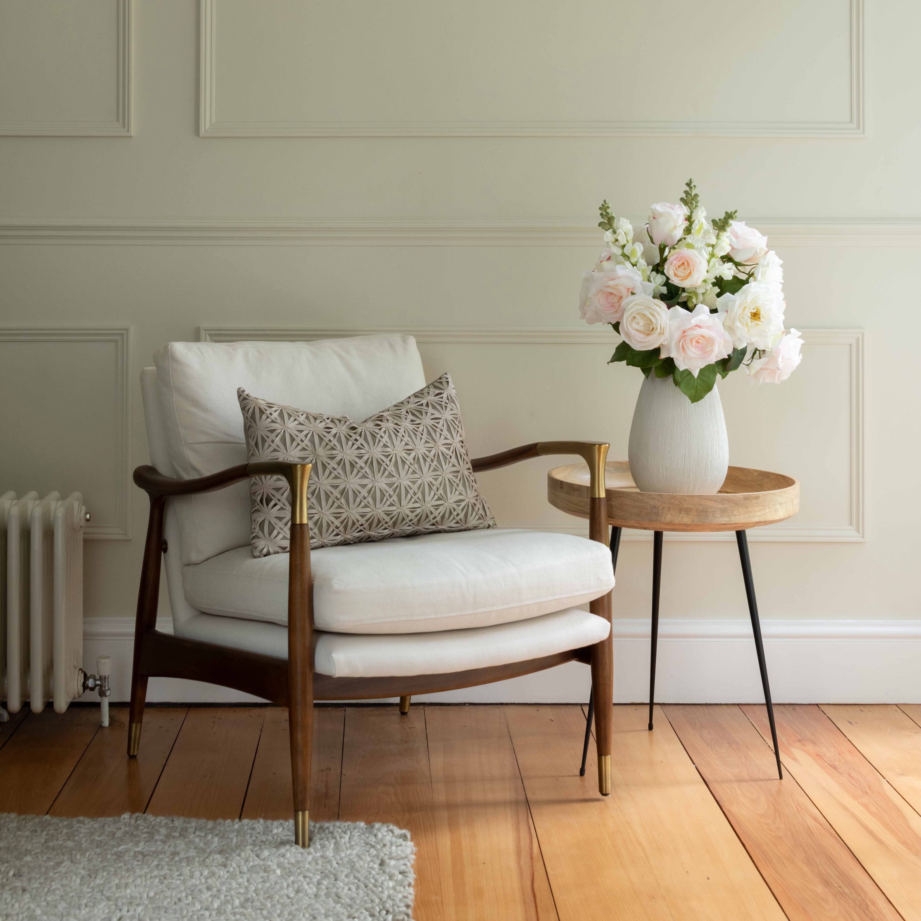 Realistic Barely Blush Artificial Flower Arrangement by The Faux Flower Company