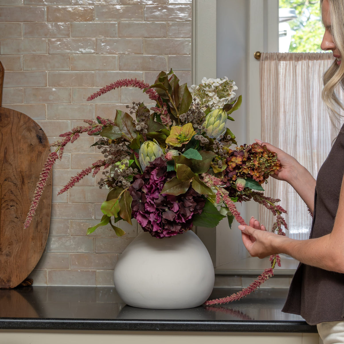 Realistic Bramble & Bloom Artificial Flower Arrangement by The Faux Flower Company