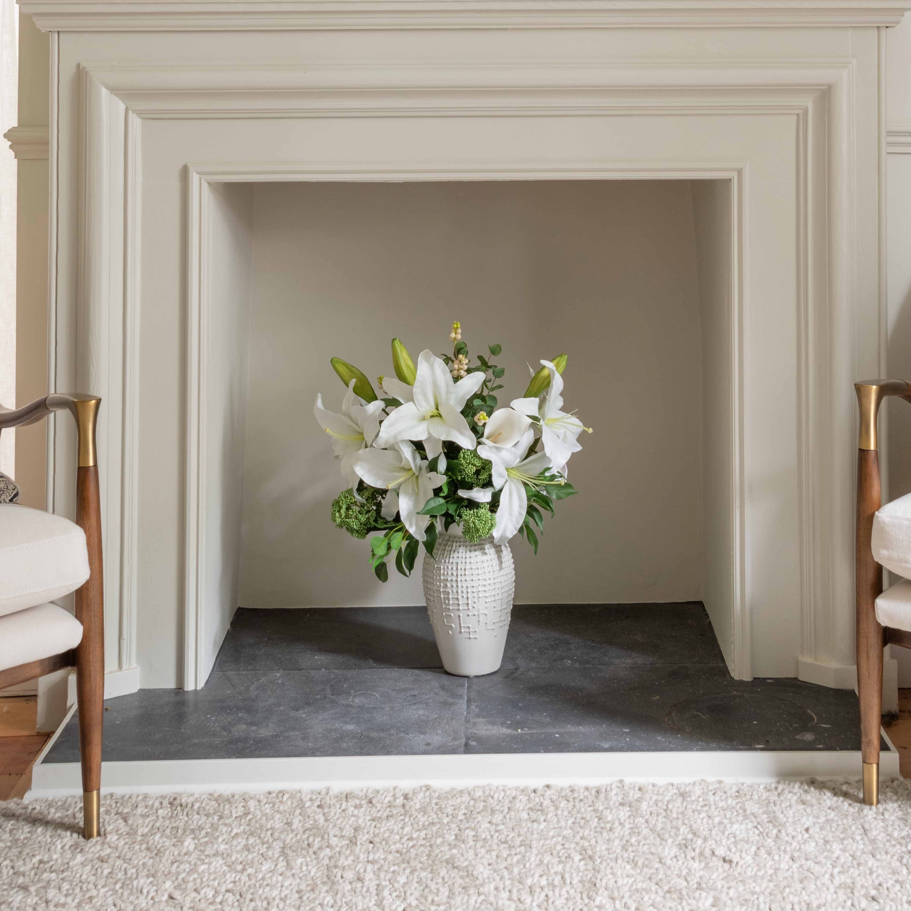 Realistic Fresh Linen Artificial Flower Arrangement by The Faux Flower Company