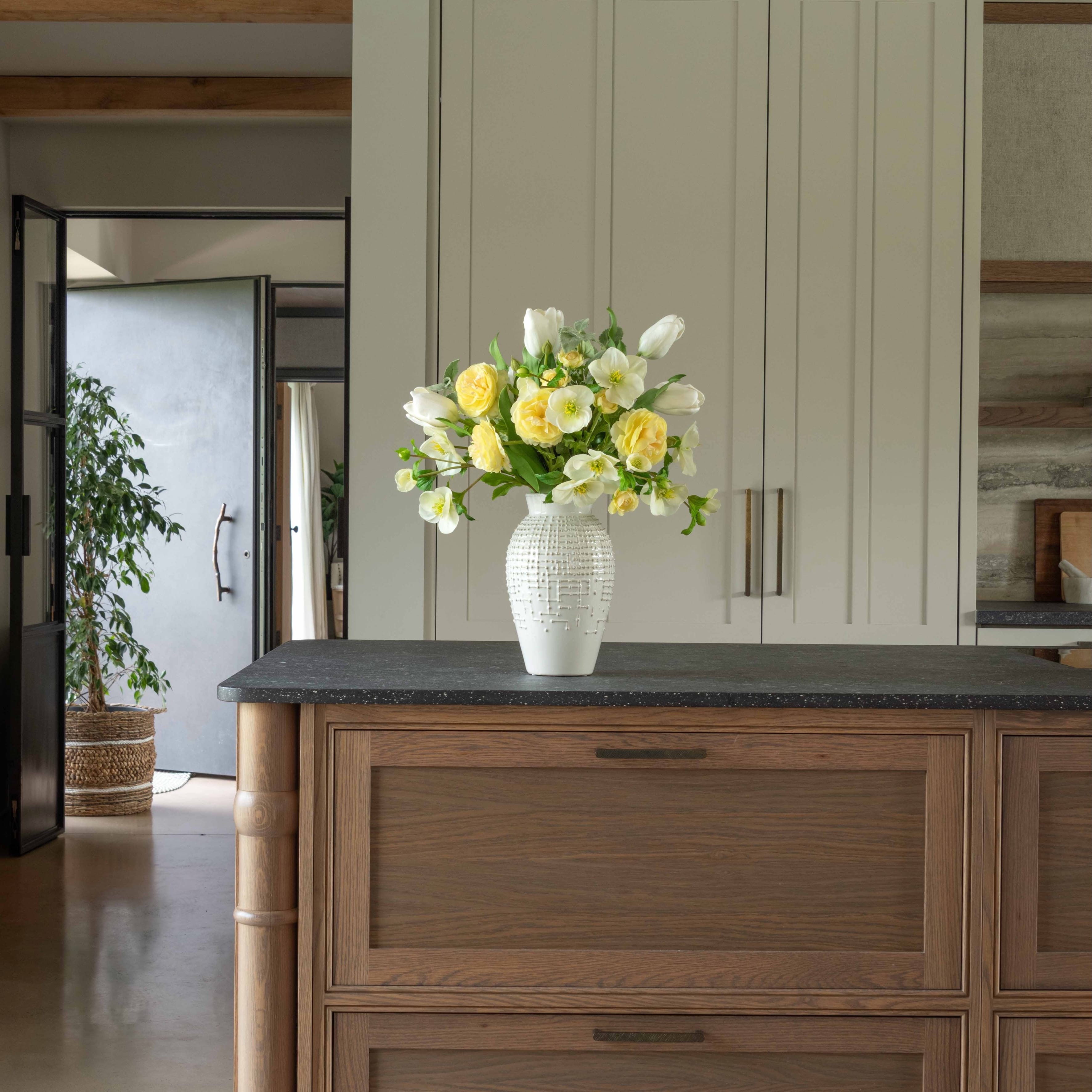 Realistic Fresh Start Artificial Flower Arrangement by The Faux Flower Company