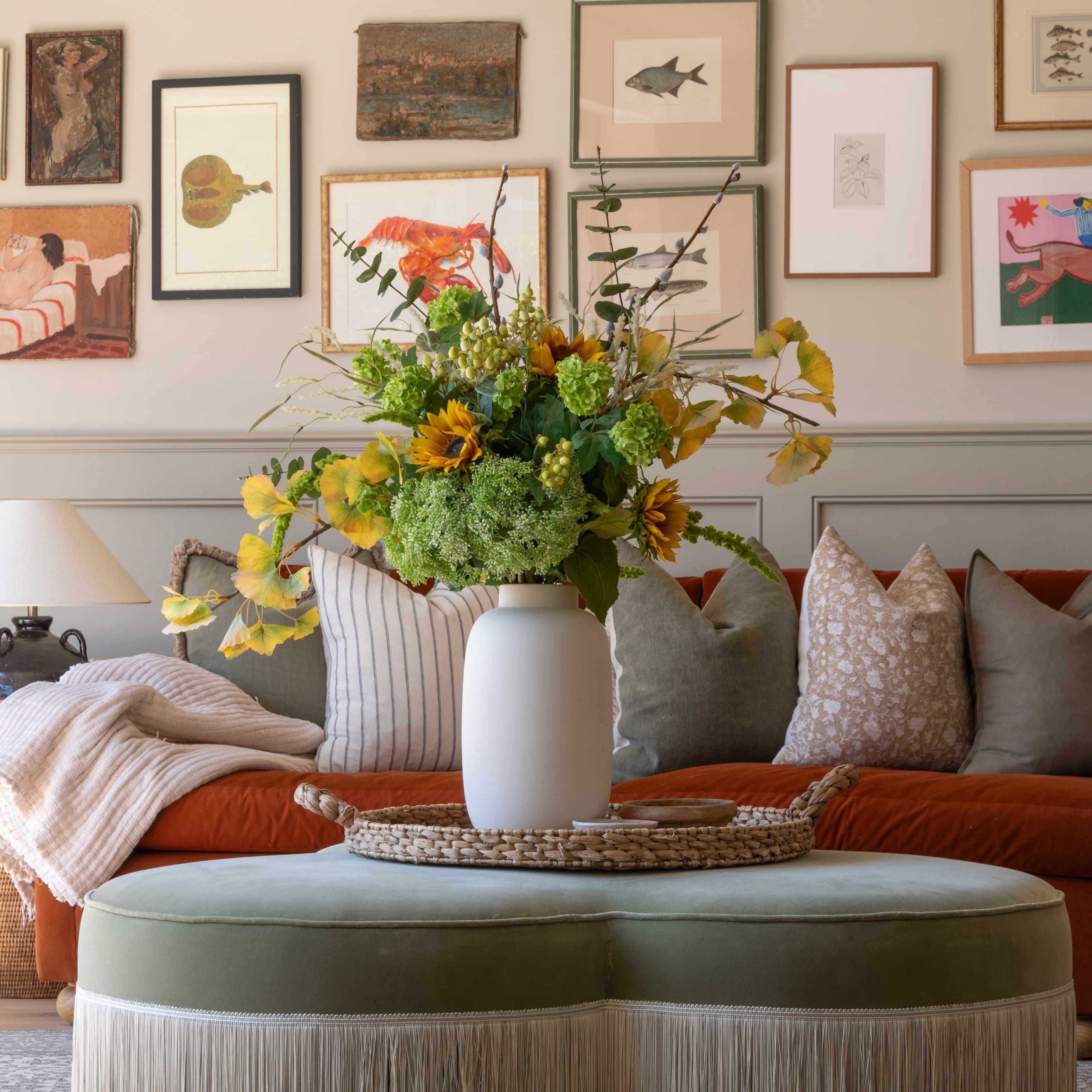 Realistic Gilded Ochre Artificial Flower Arrangement by The Faux Flower Company