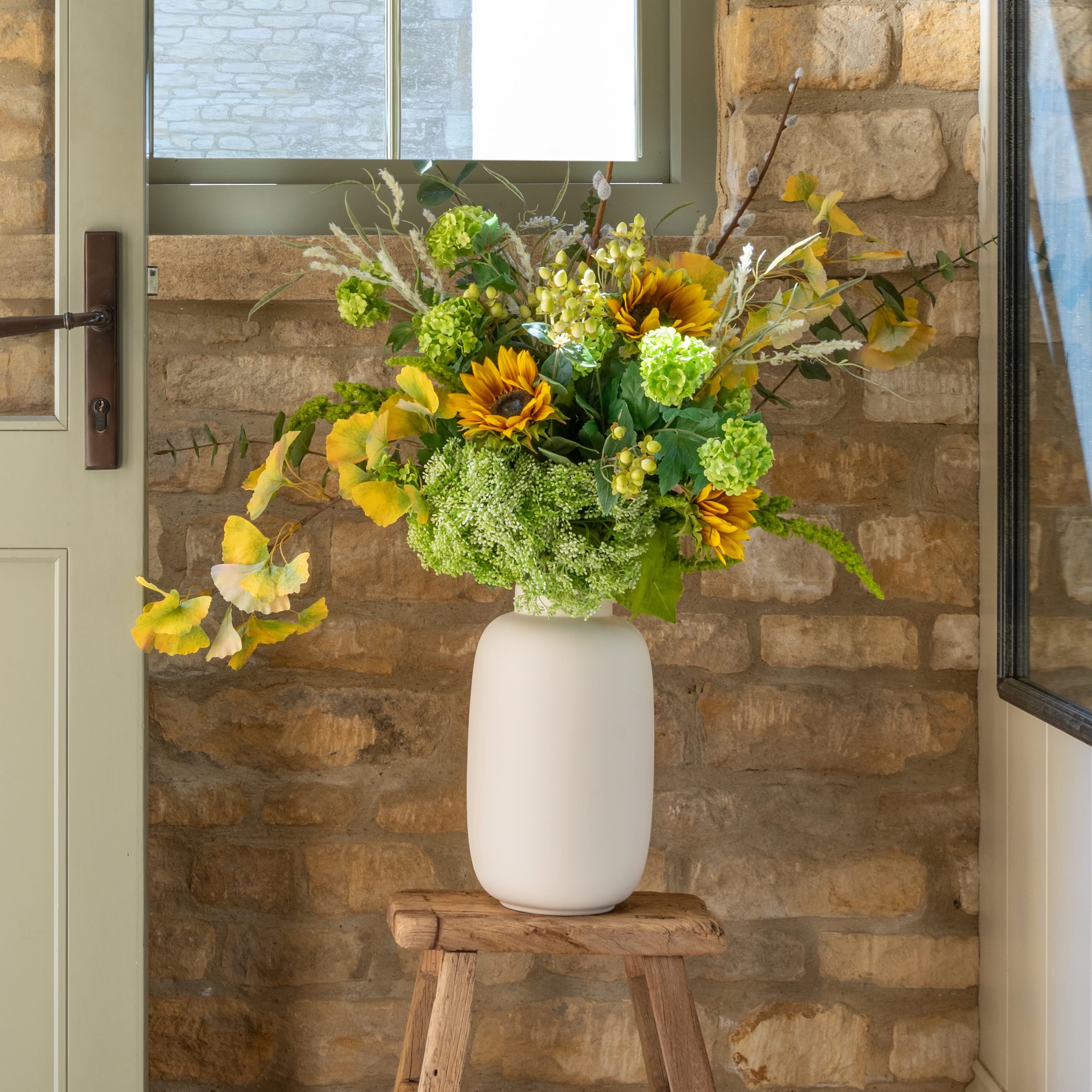 Realistic Gilded Ochre Artificial Flower Arrangement by The Faux Flower Company