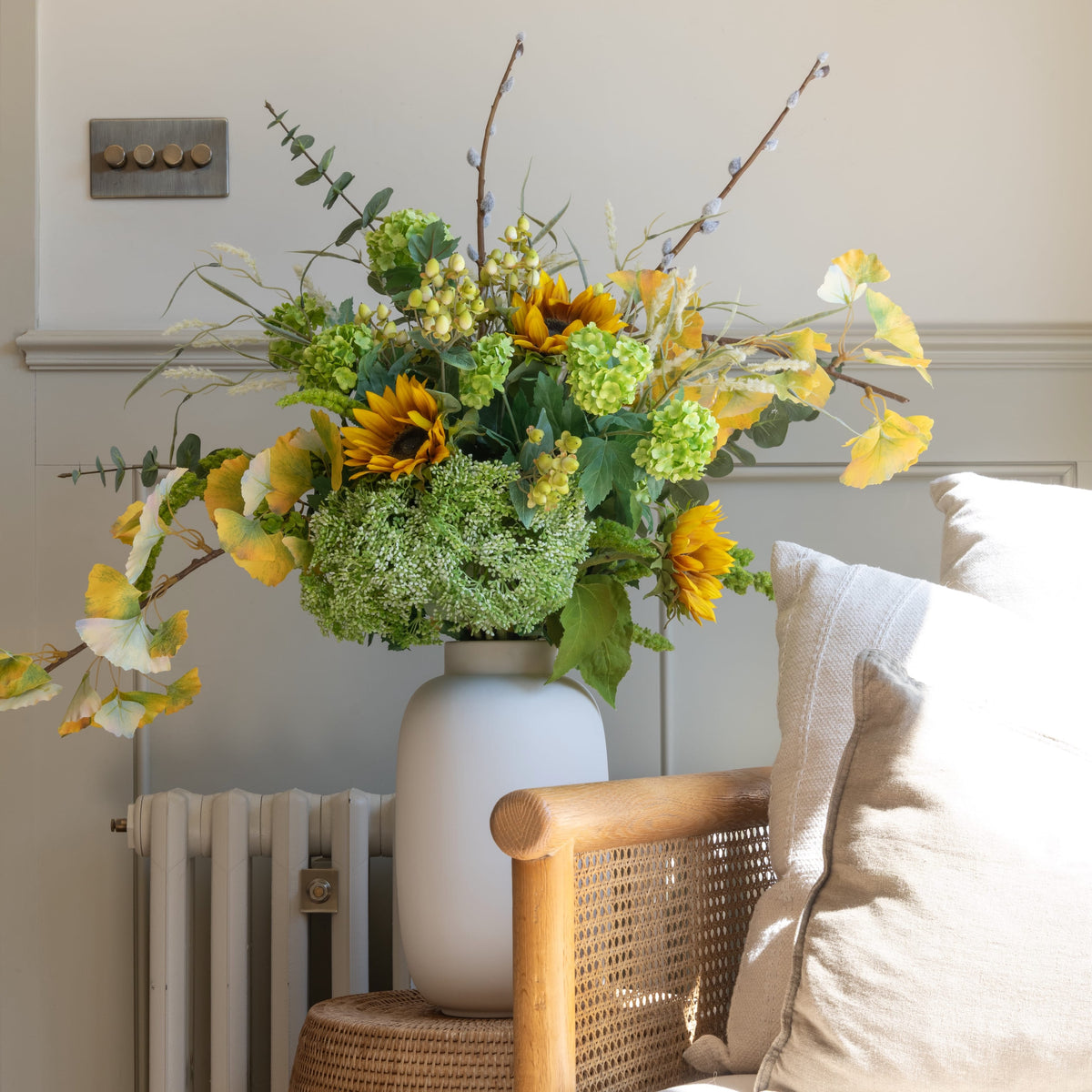 Realistic Gilded Ochre Artificial Flower Arrangement by The Faux Flower Company