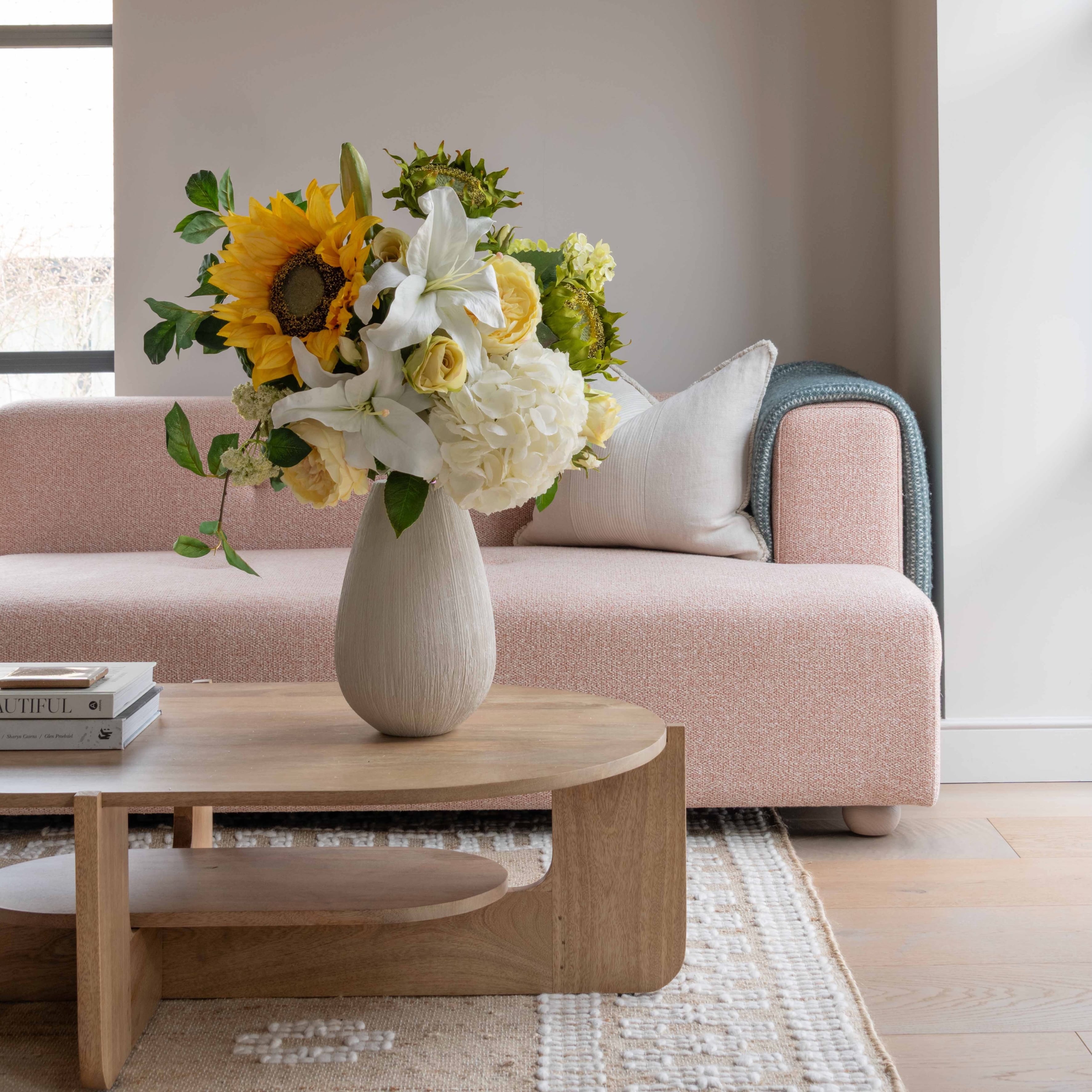 Realistic Golden Hour Artificial Flower Arrangement by The Faux Flower Company