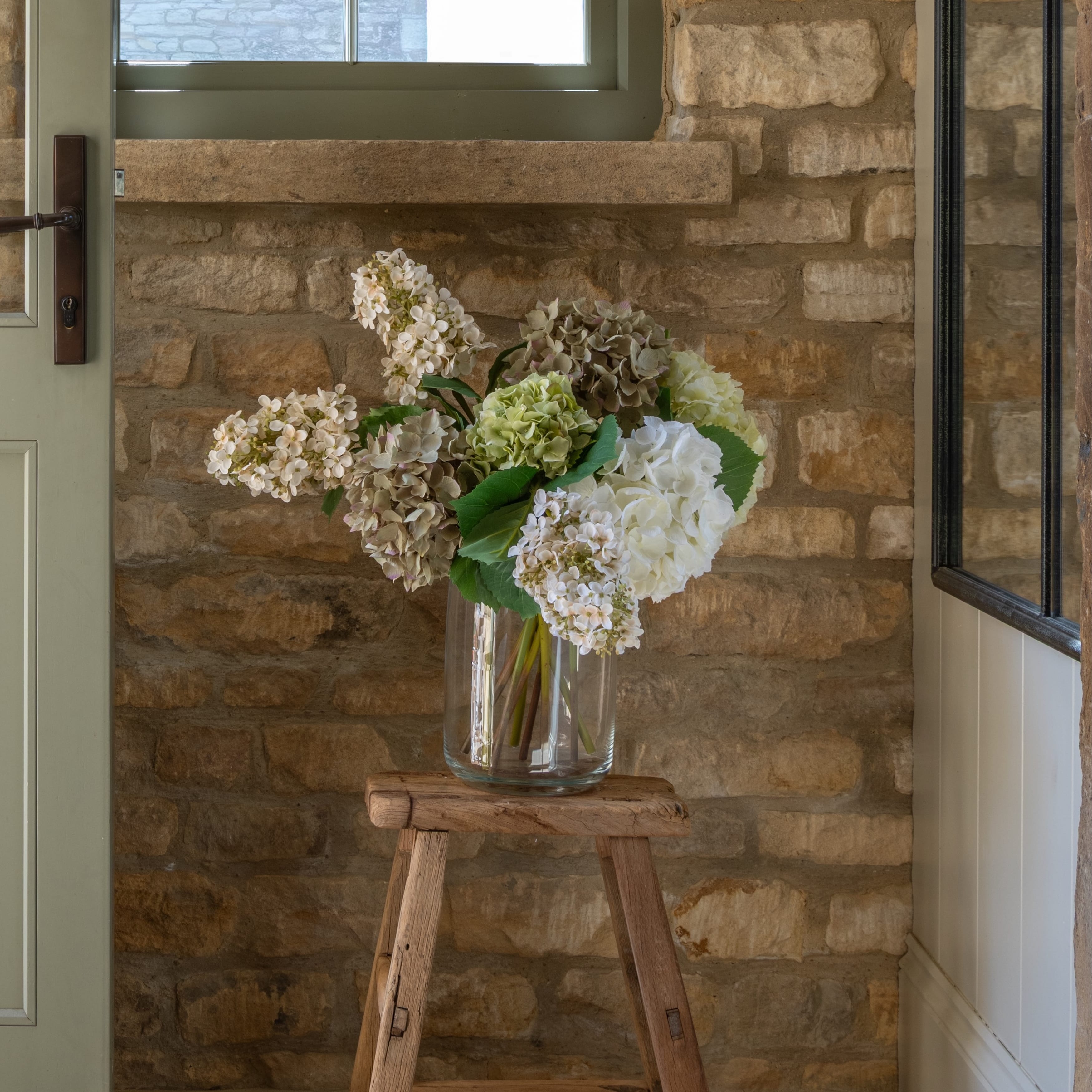 Realistic Mixed Hydrangea Artificial Flower Arrangement by The Faux Flower Company