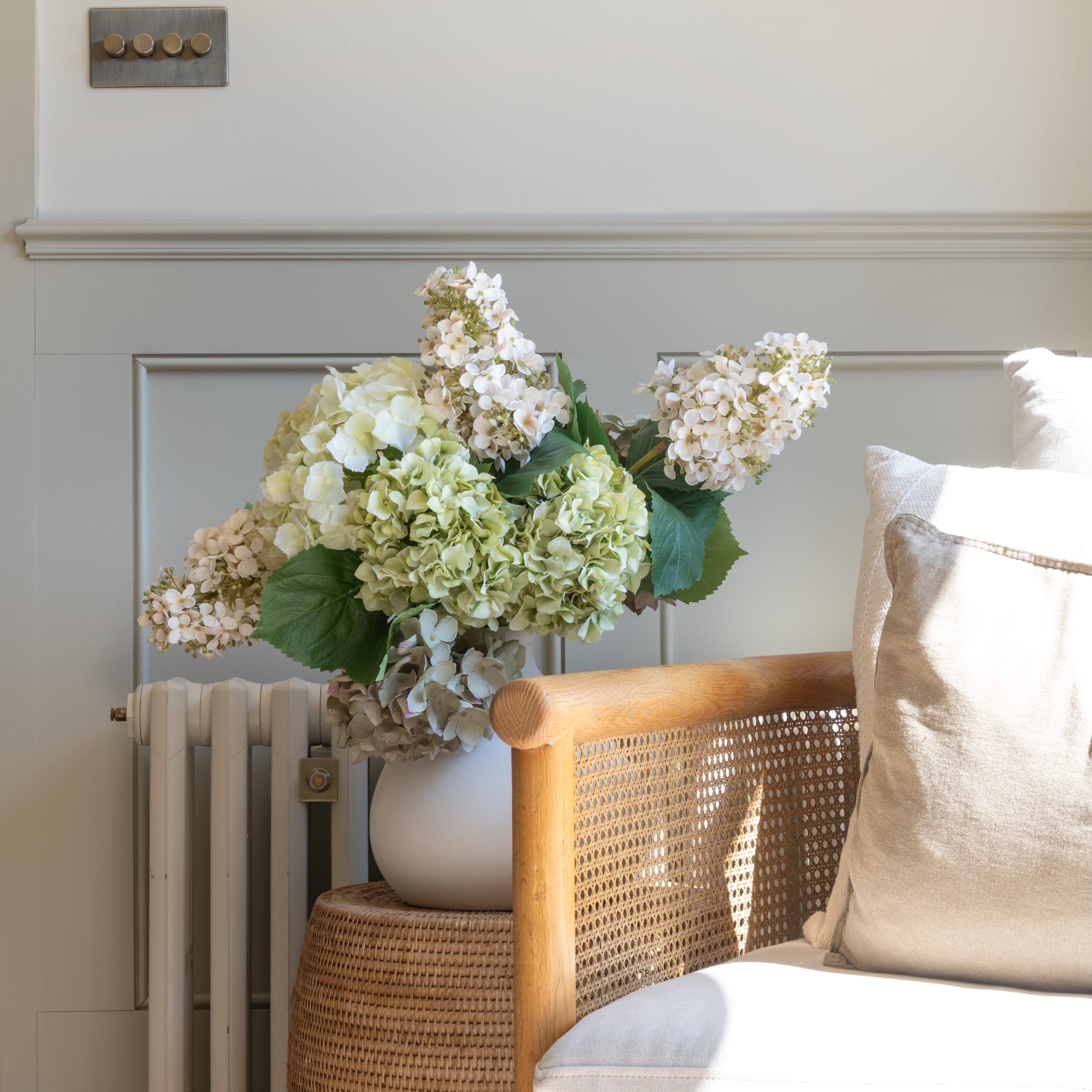Realistic Mixed Hydrangea Artificial Flower Arrangement by The Faux Flower Company