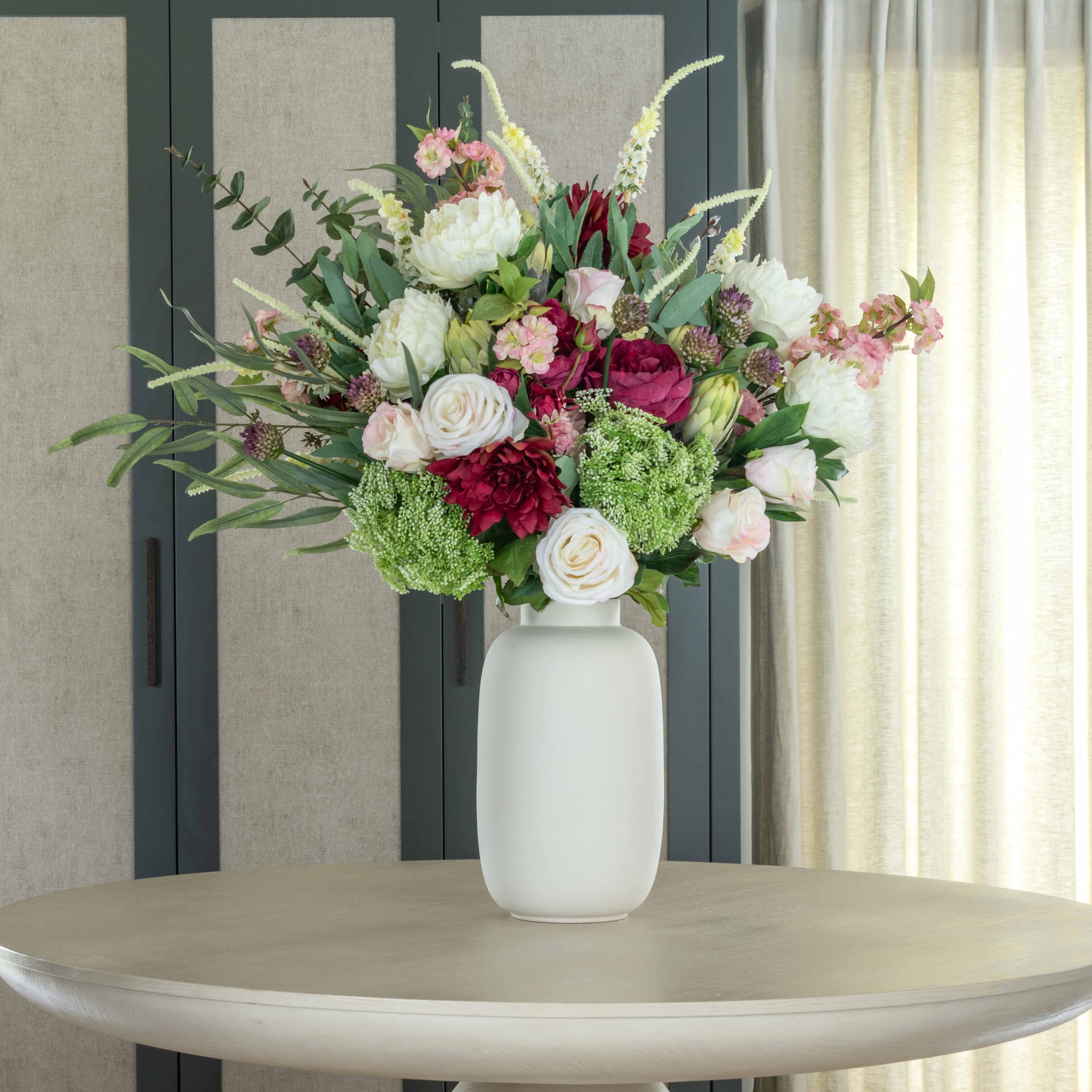 Realistic Mulberry Splendour Artificial Flower Arrangement by The Faux Flower Company